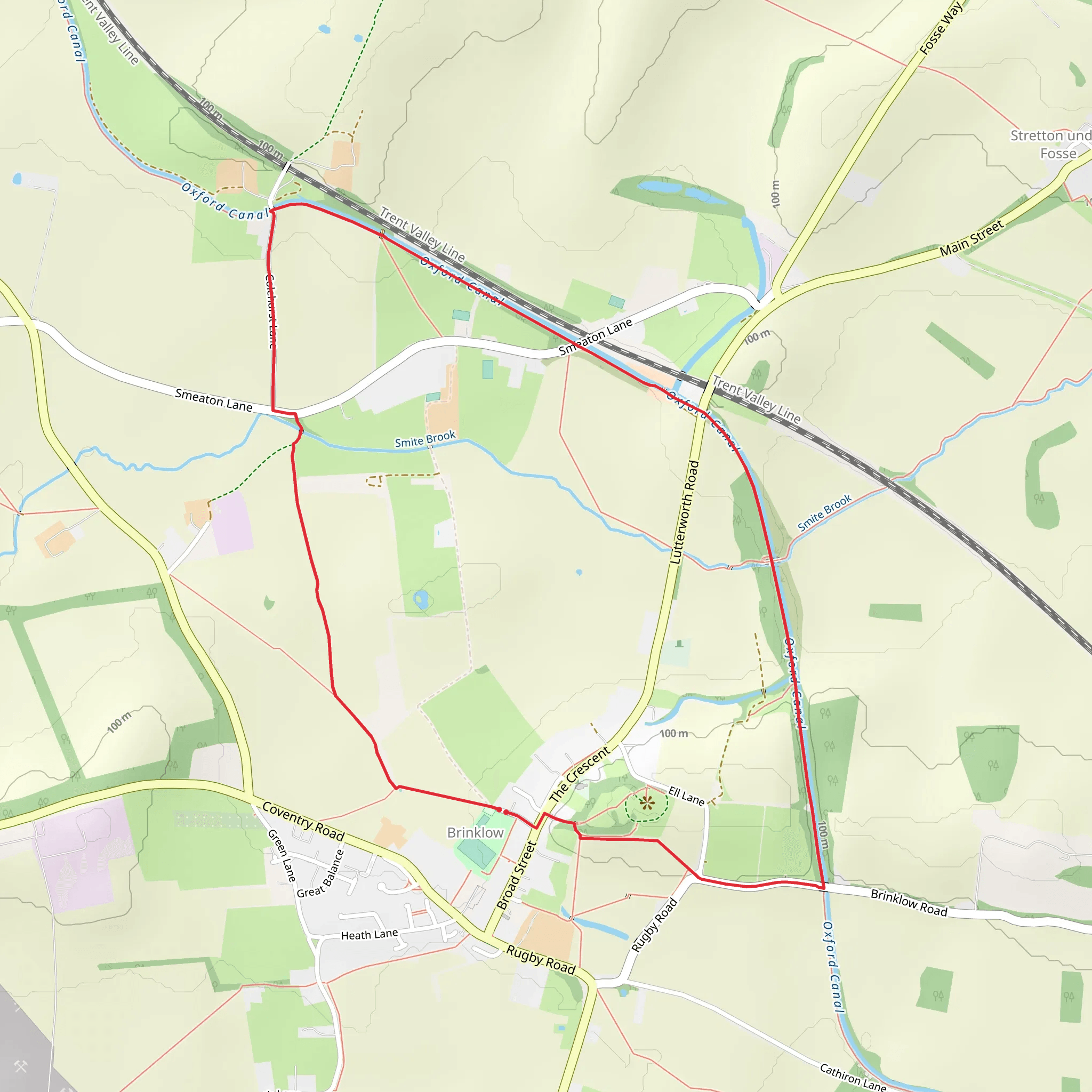 Brinklow Castle Loop mobile static map
