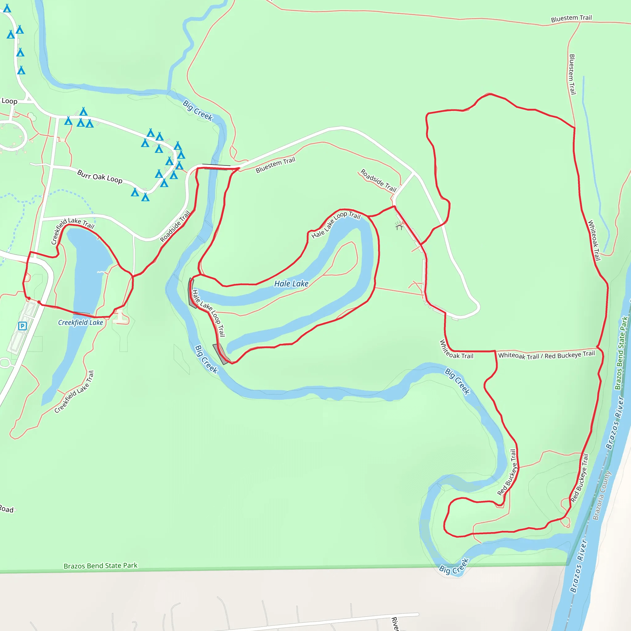 Creekfield Lake and Hake Lake Loop Trail mobile static map