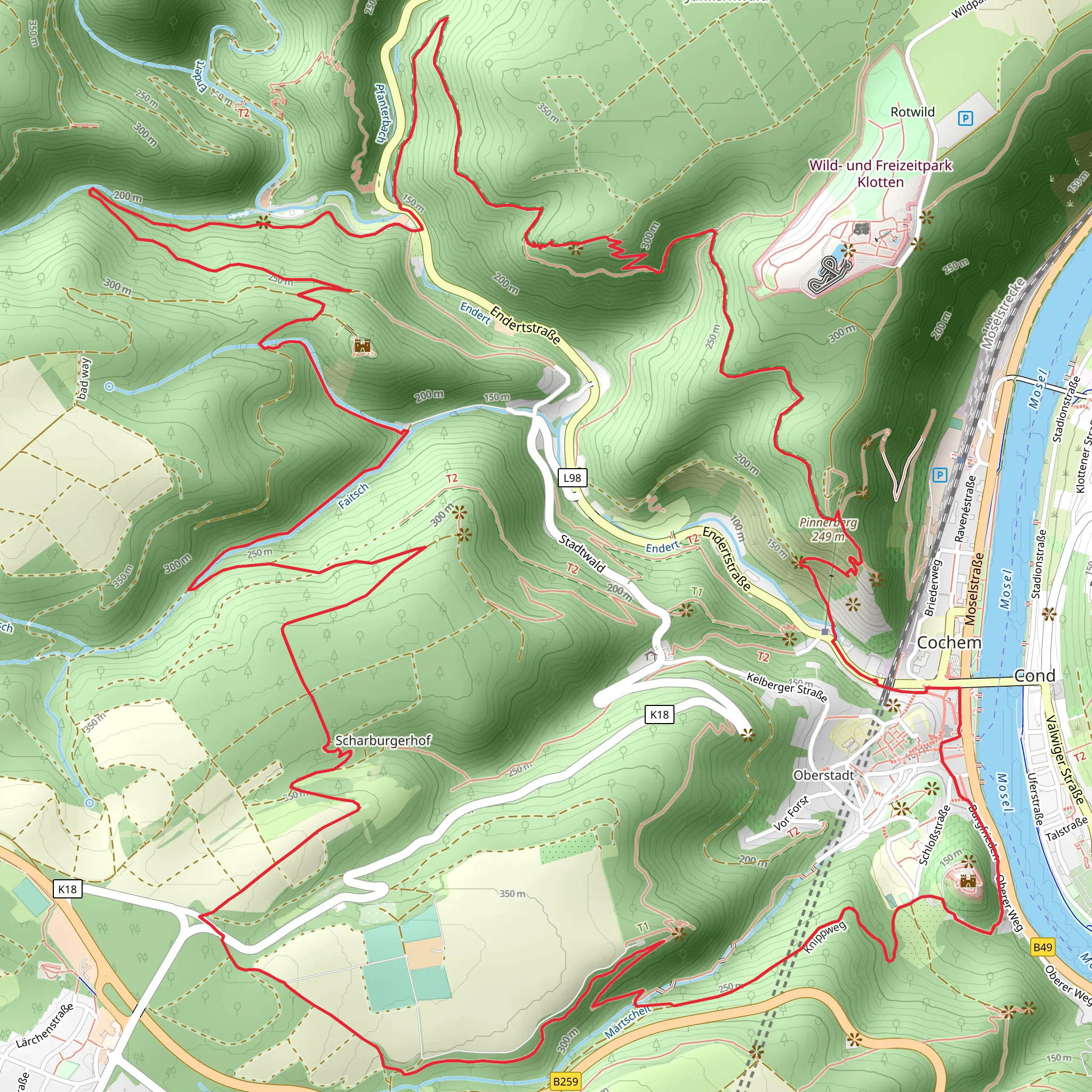 Cochem West Loop via Ruine Winneburg mobile static map