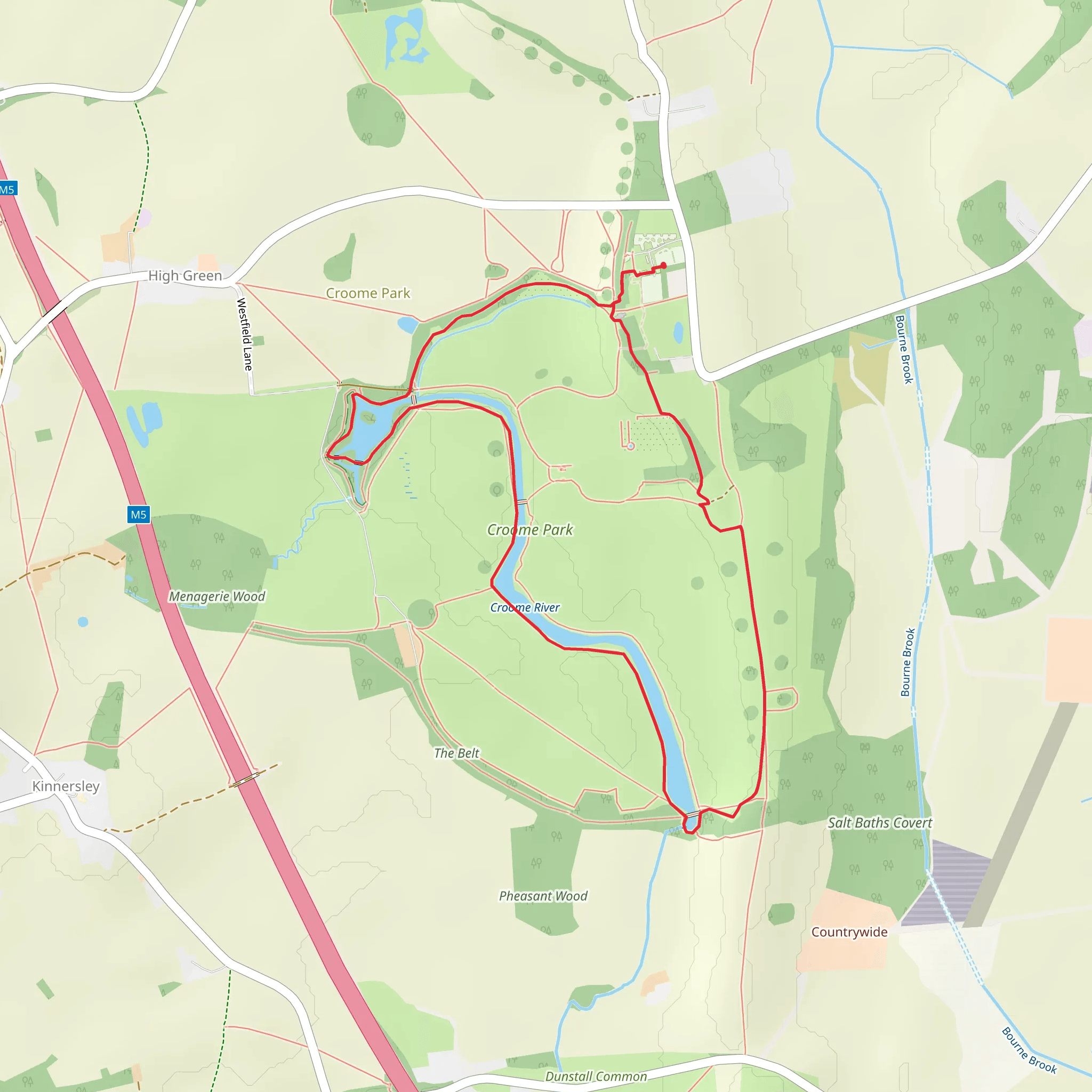 Croome Park and Croome River Loop mobile static map