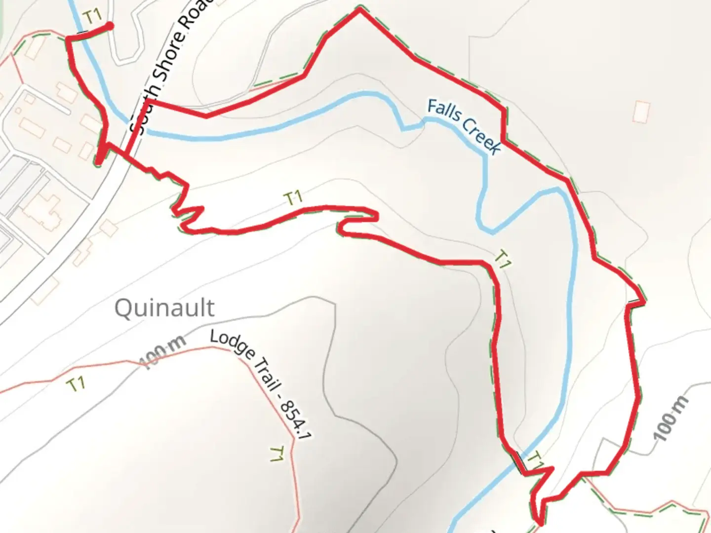 An image depicting the trail Quinault Loop and Quinault Maintenance Trail and its surrounding area.