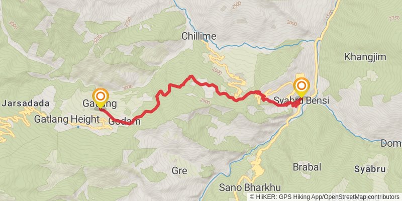 Great Himalayan Trail stage 43 Map