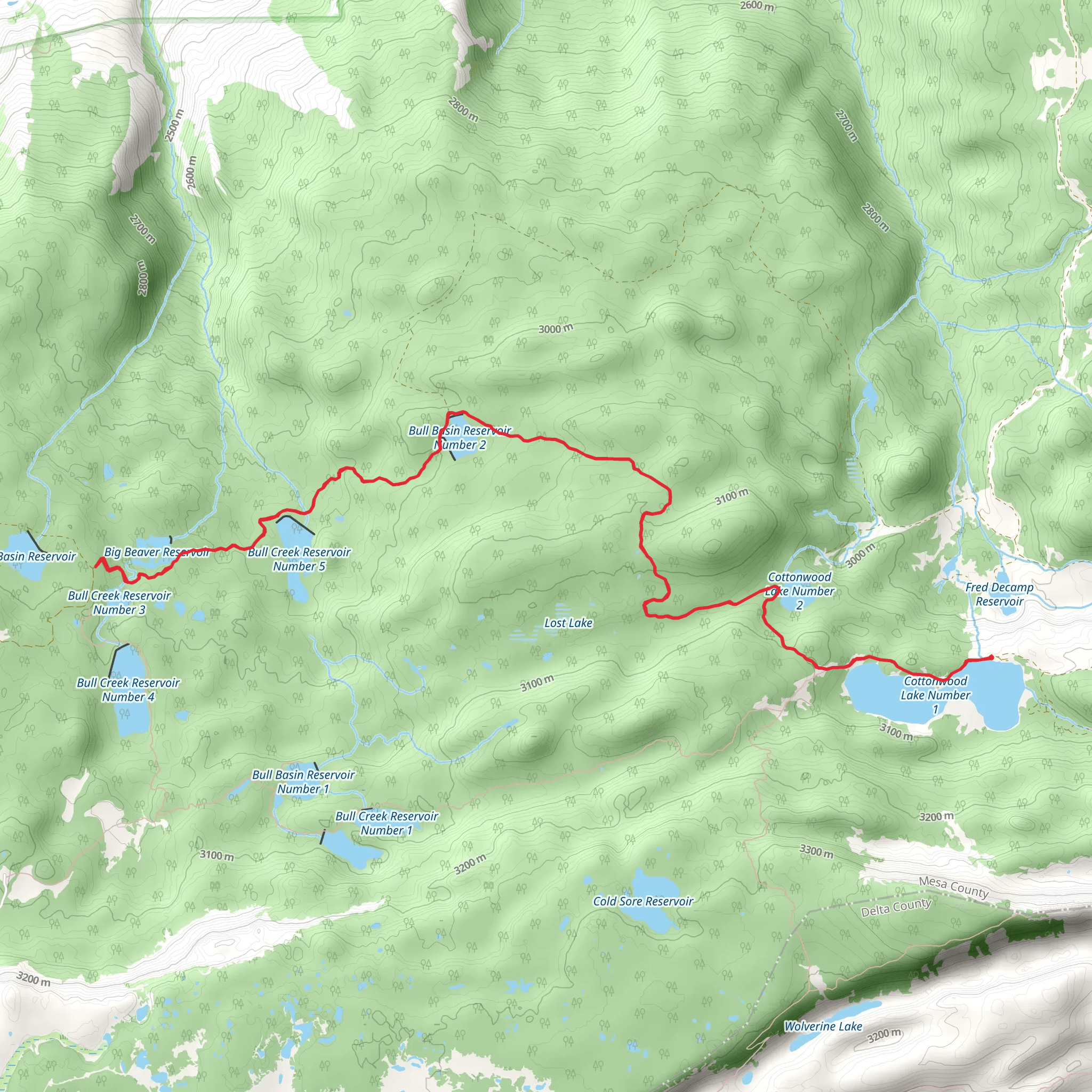 Bull Basin Trail mobile static map