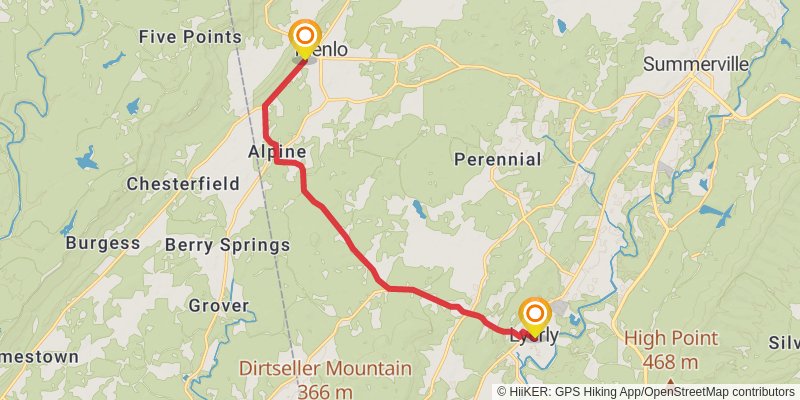 Great Eastern Trail (Incomplete) stage 38 Map