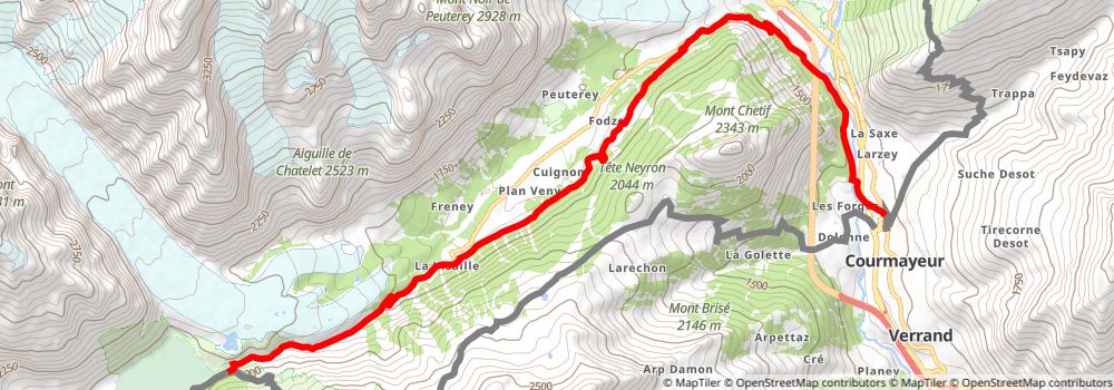 Tour du Mont Blanc alt 9 Map