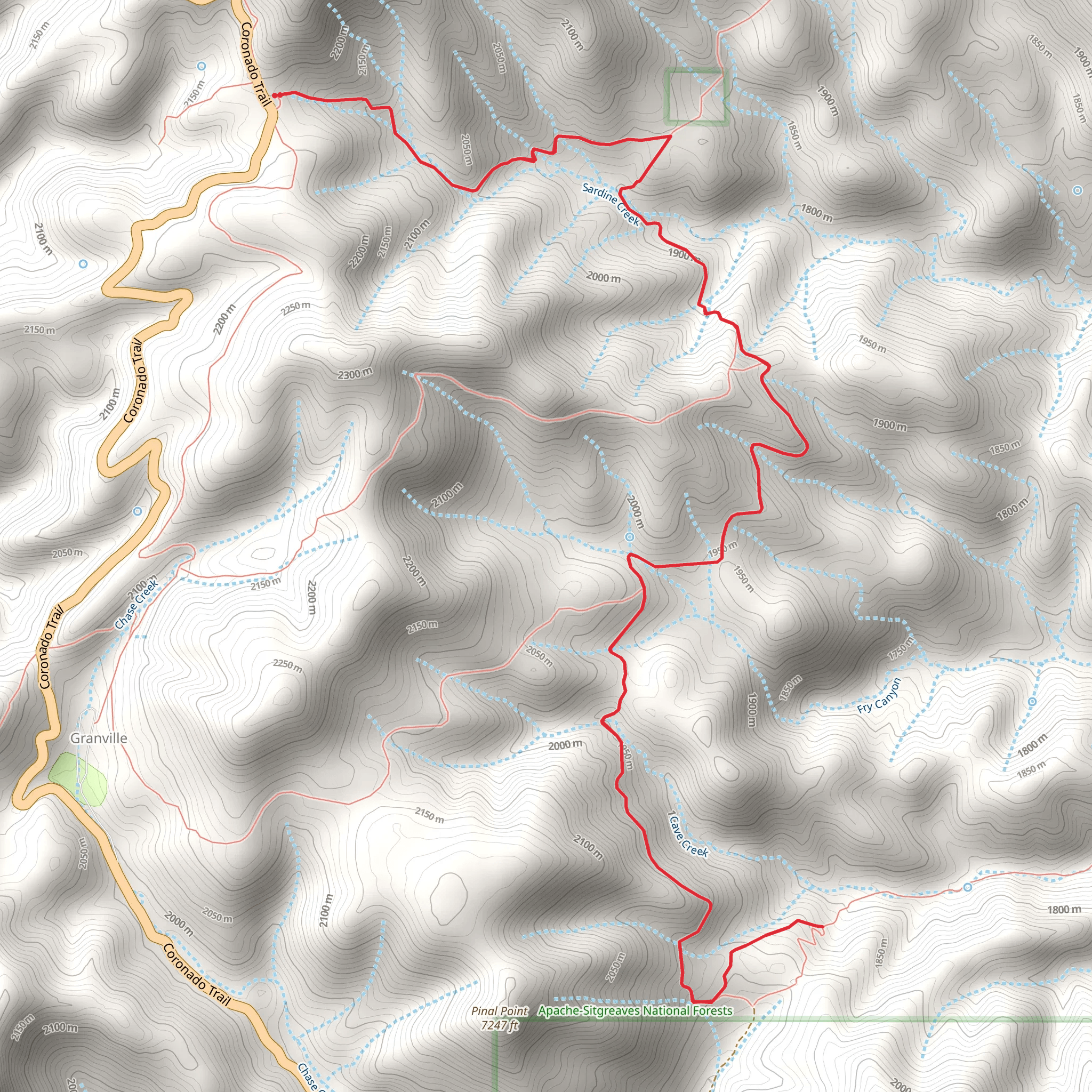 Frye Trail via HL Canyon Trail mobile static map
