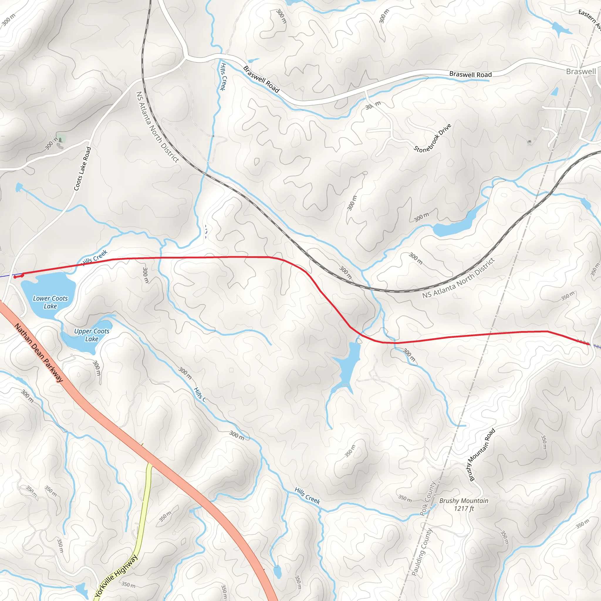 Silver Comet Trail from Lower Coots Lake mobile static map