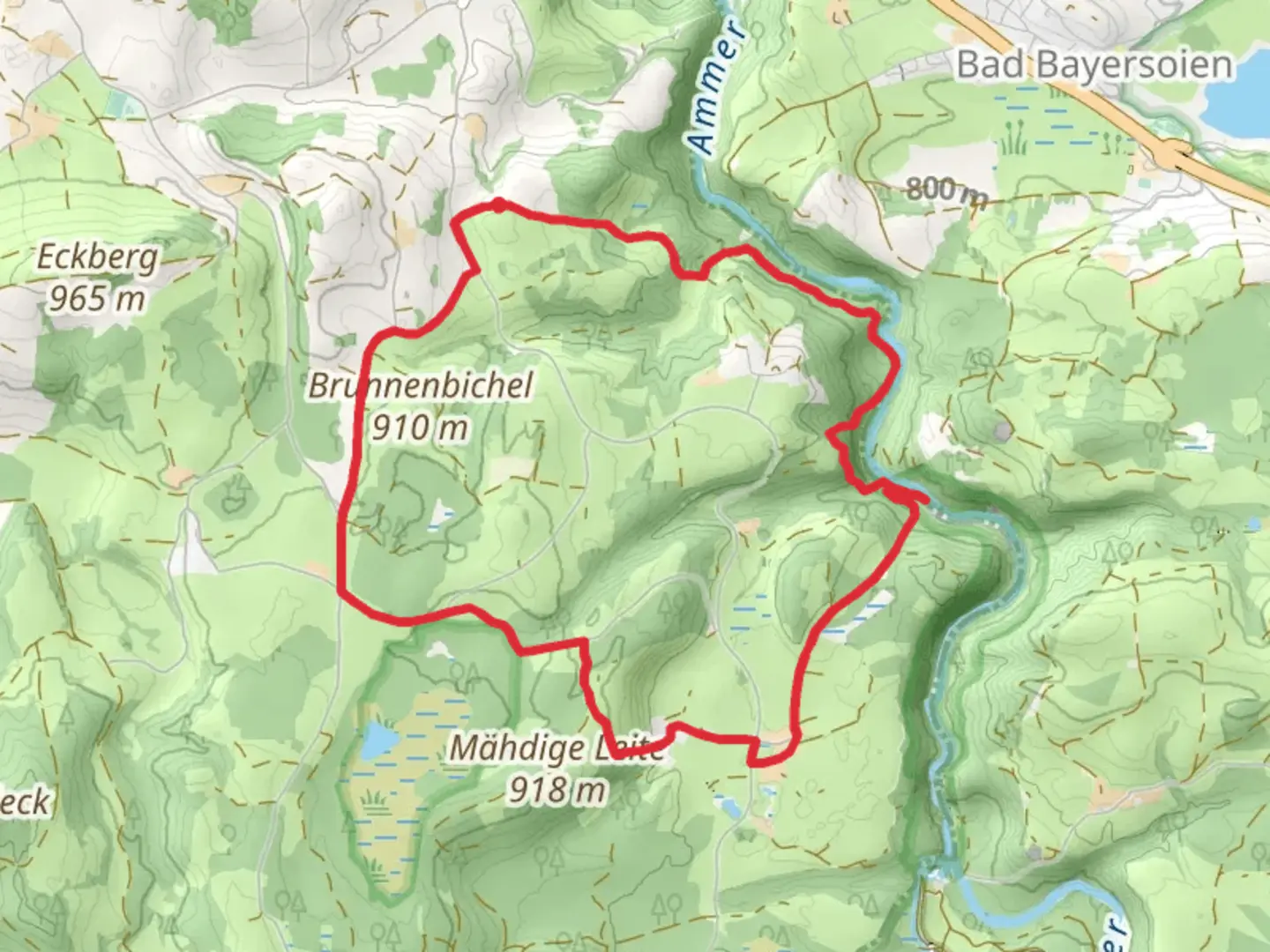 An image depicting the trail Schleierfälle Loop and its surrounding area.