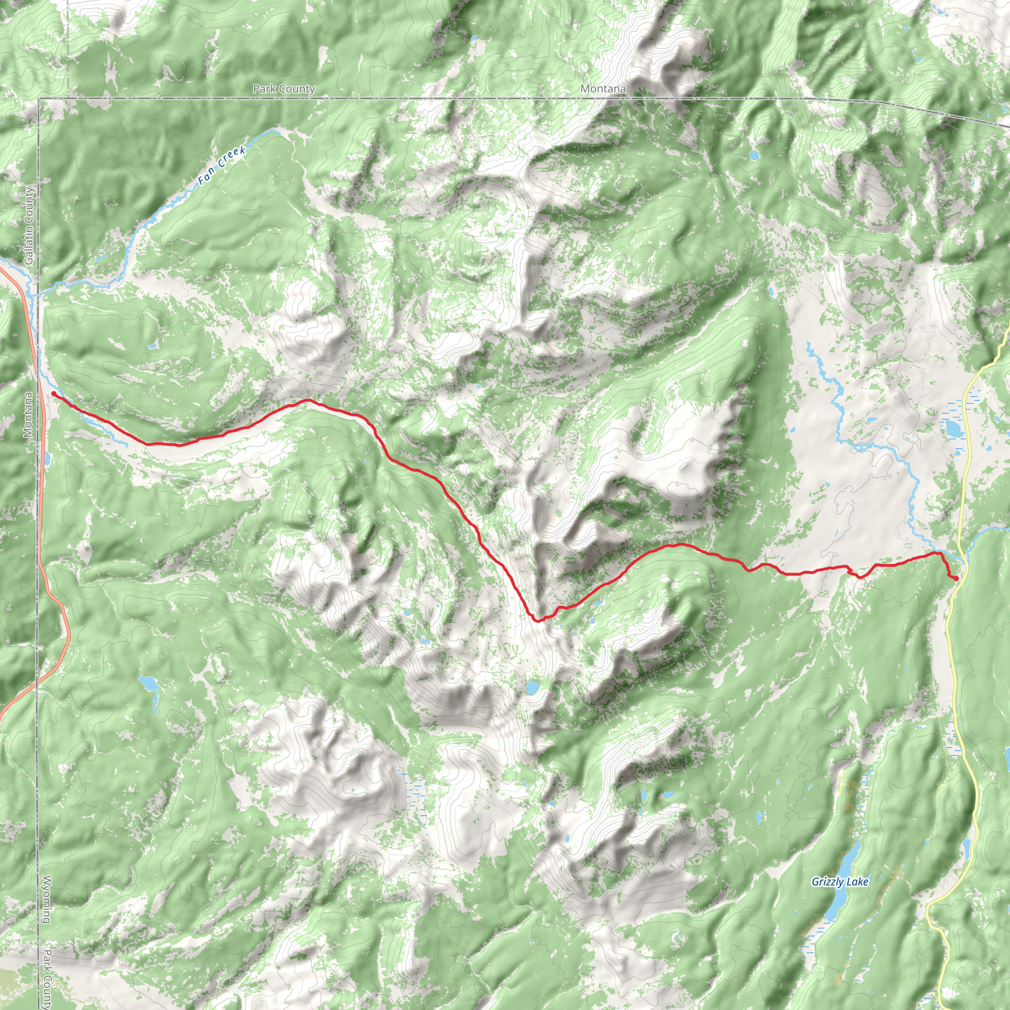 Bighorn Pass Trail mobile static map