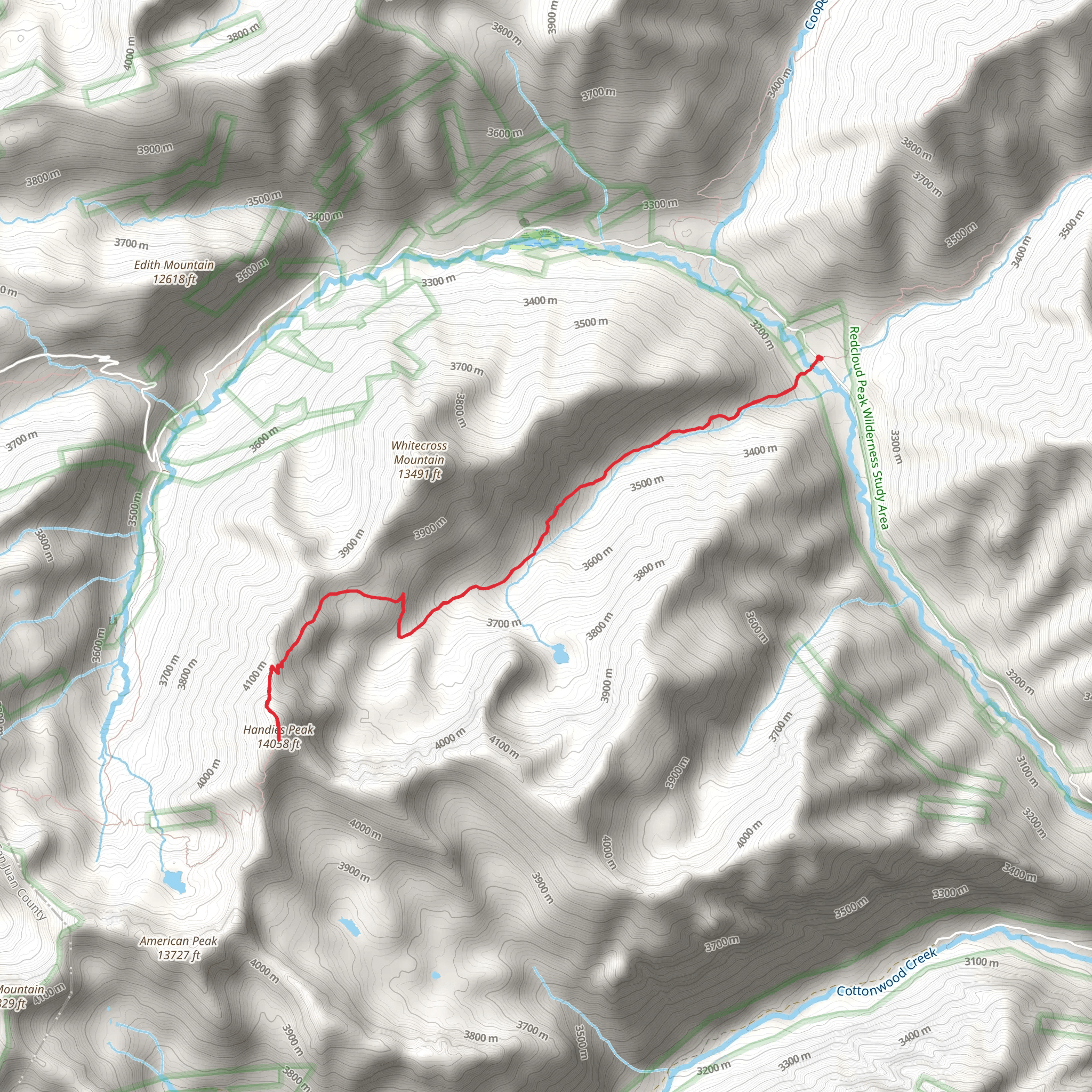 Handies Peak mobile static map