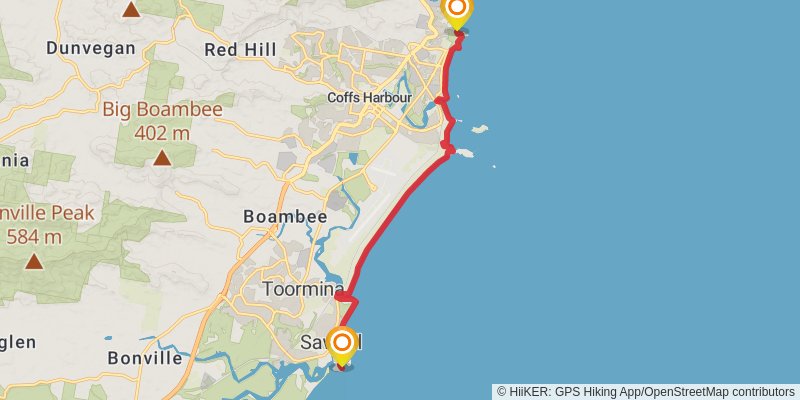 Solitary Islands Coastal Walk stage 3 Map