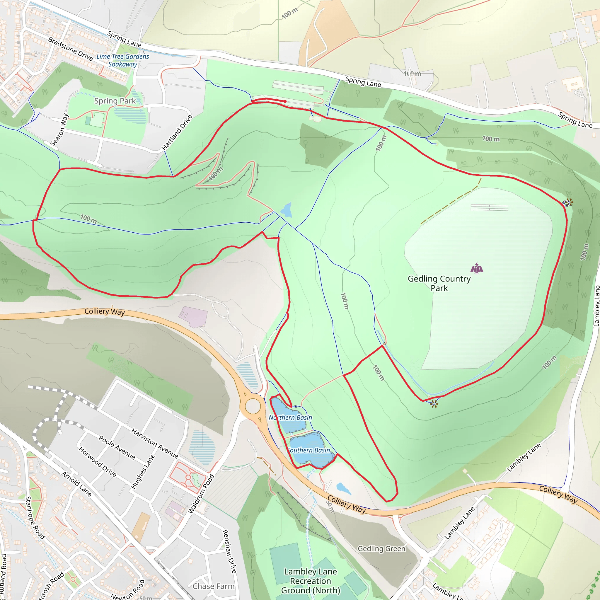 Gedling Country Park mobile static map