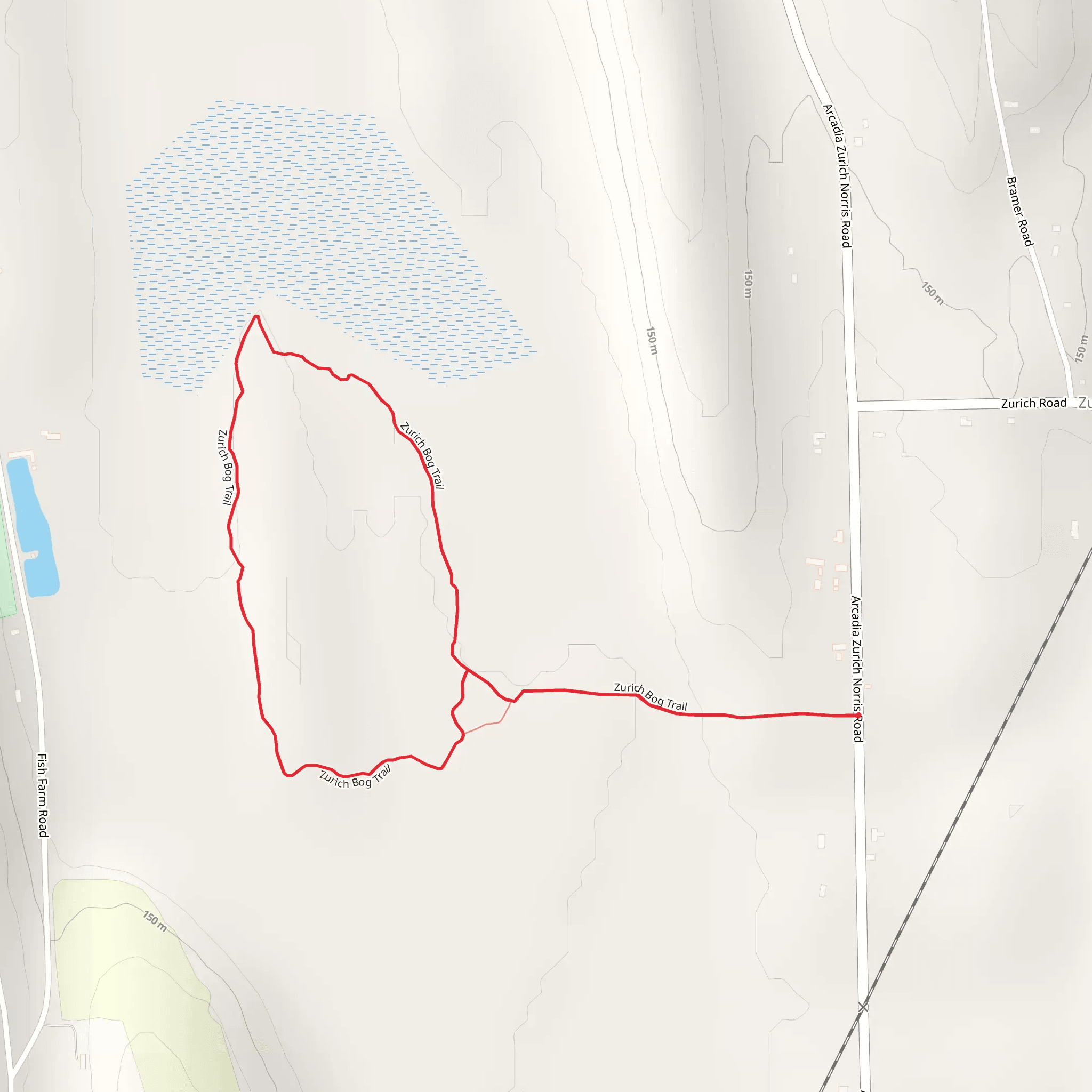 Zurich Bog Trail Loop mobile static map