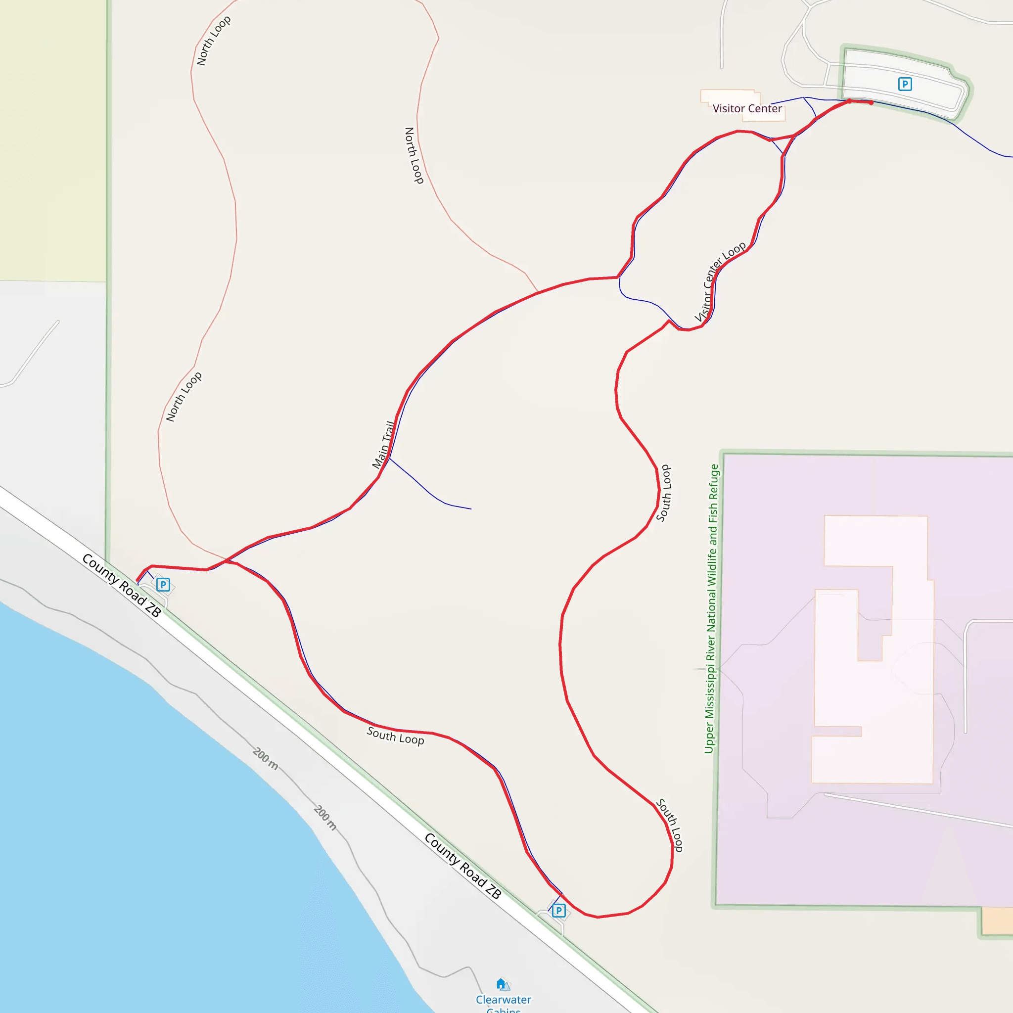 Main Trail and South Loop mobile static map