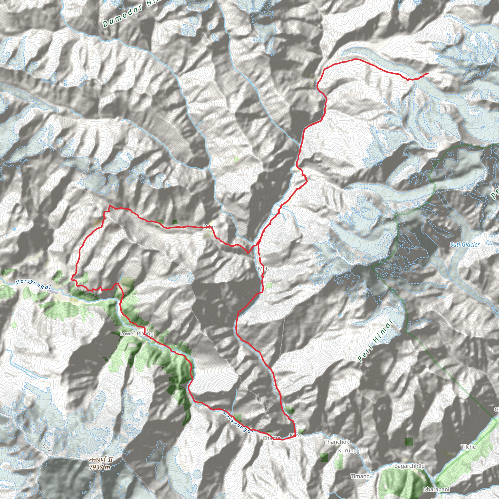 Nar Phu Valley Trek mobile static map