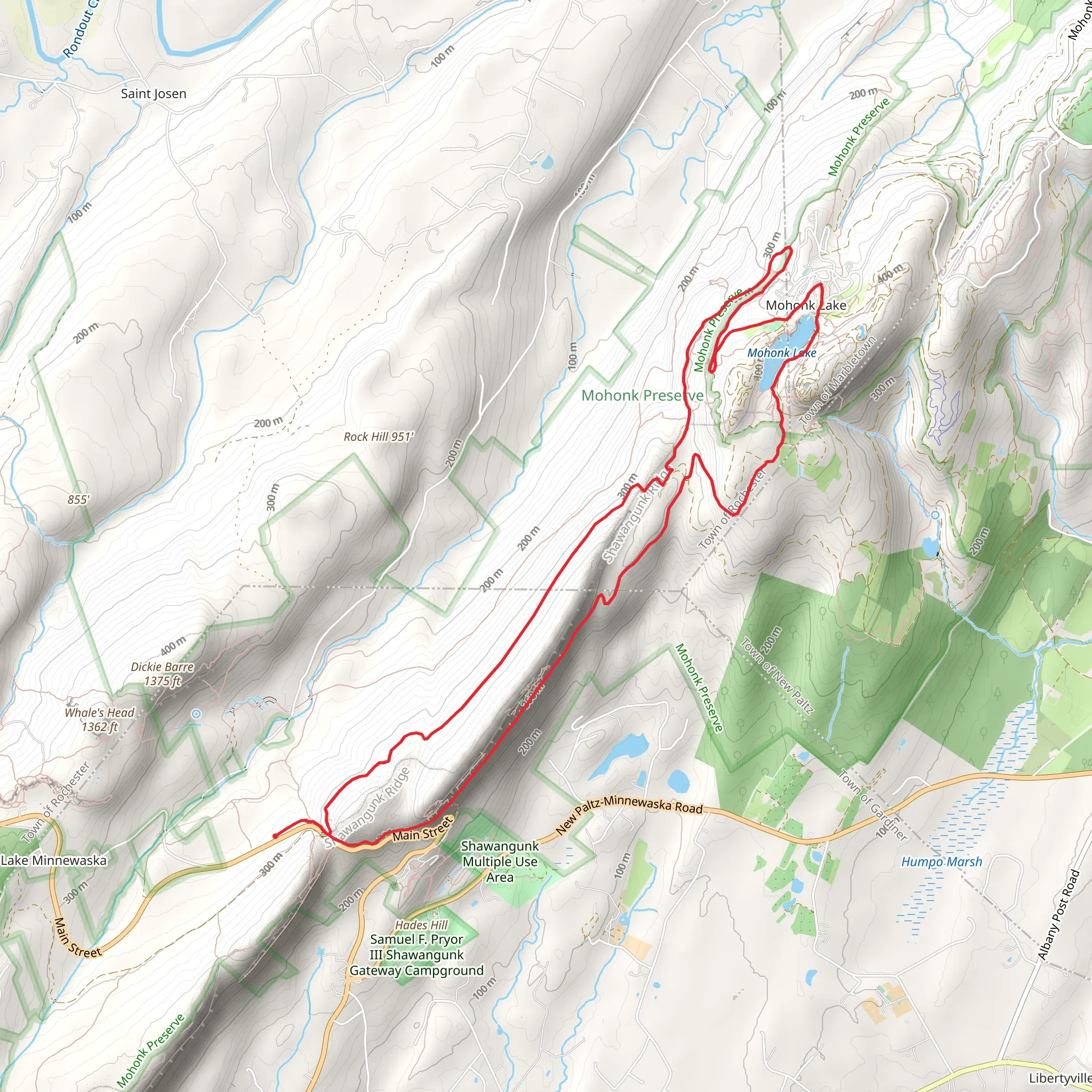 Mohonk Lake Loop mobile static map