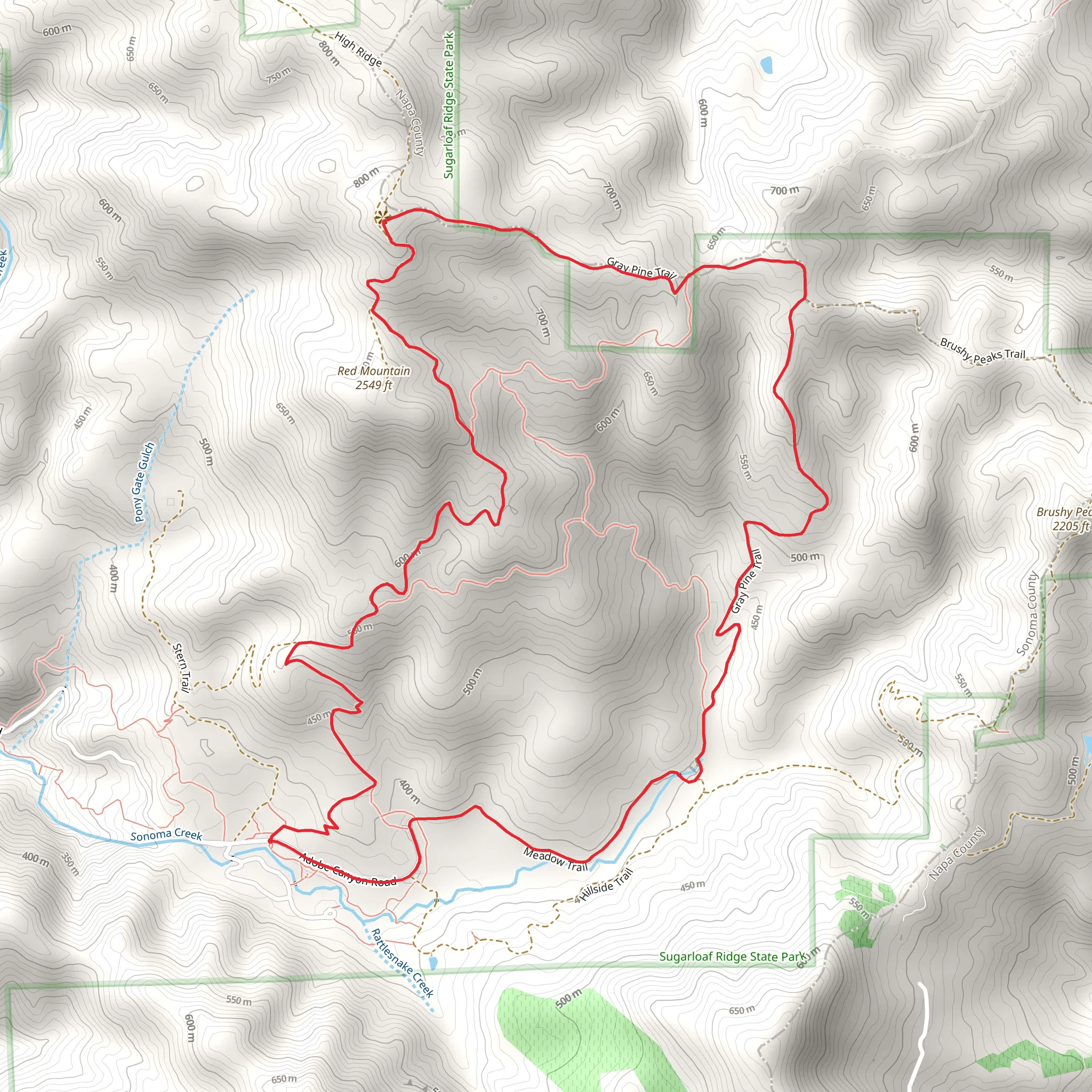 Bald Mountain and red Mountain Loop mobile static map