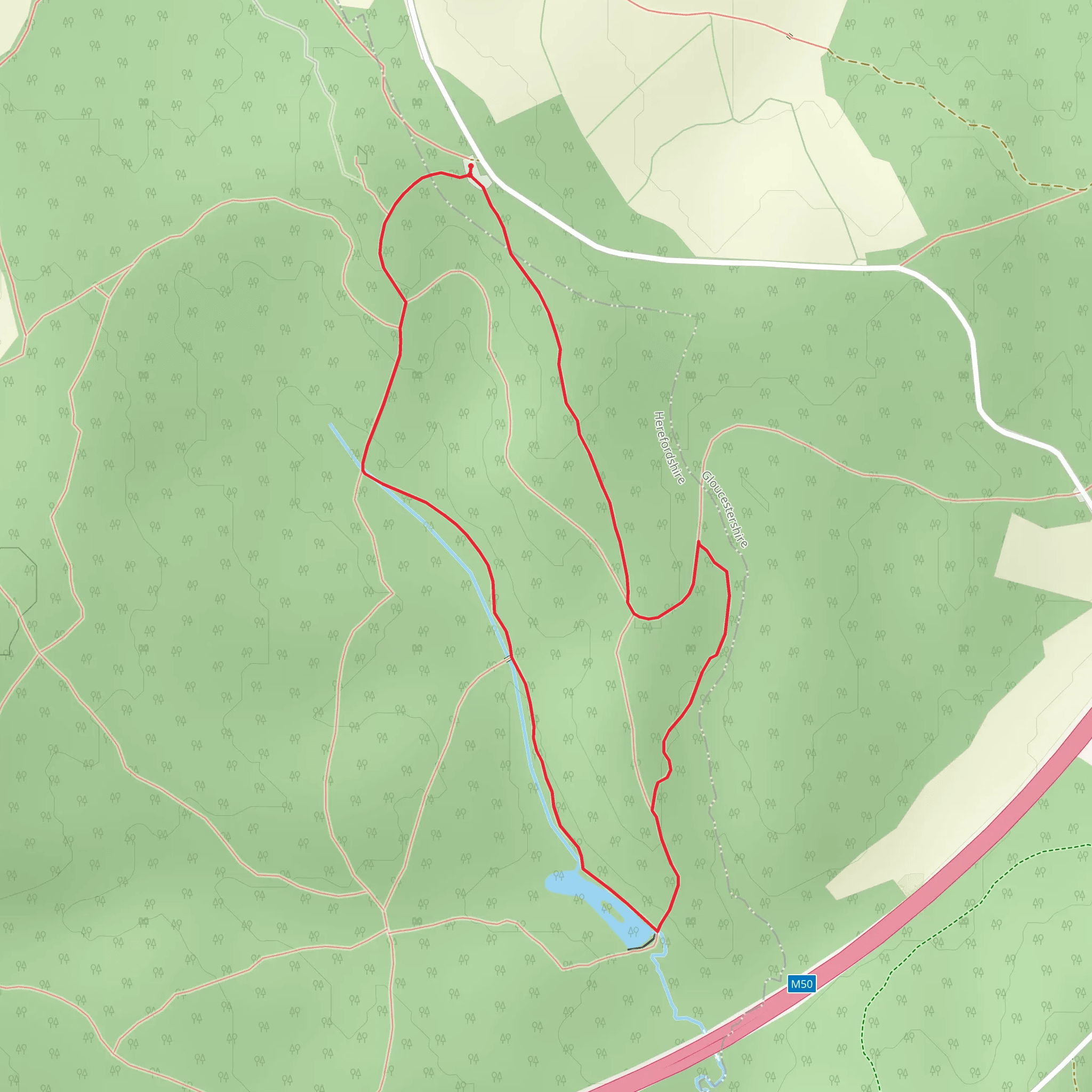 Dymock Woods Loop mobile static map
