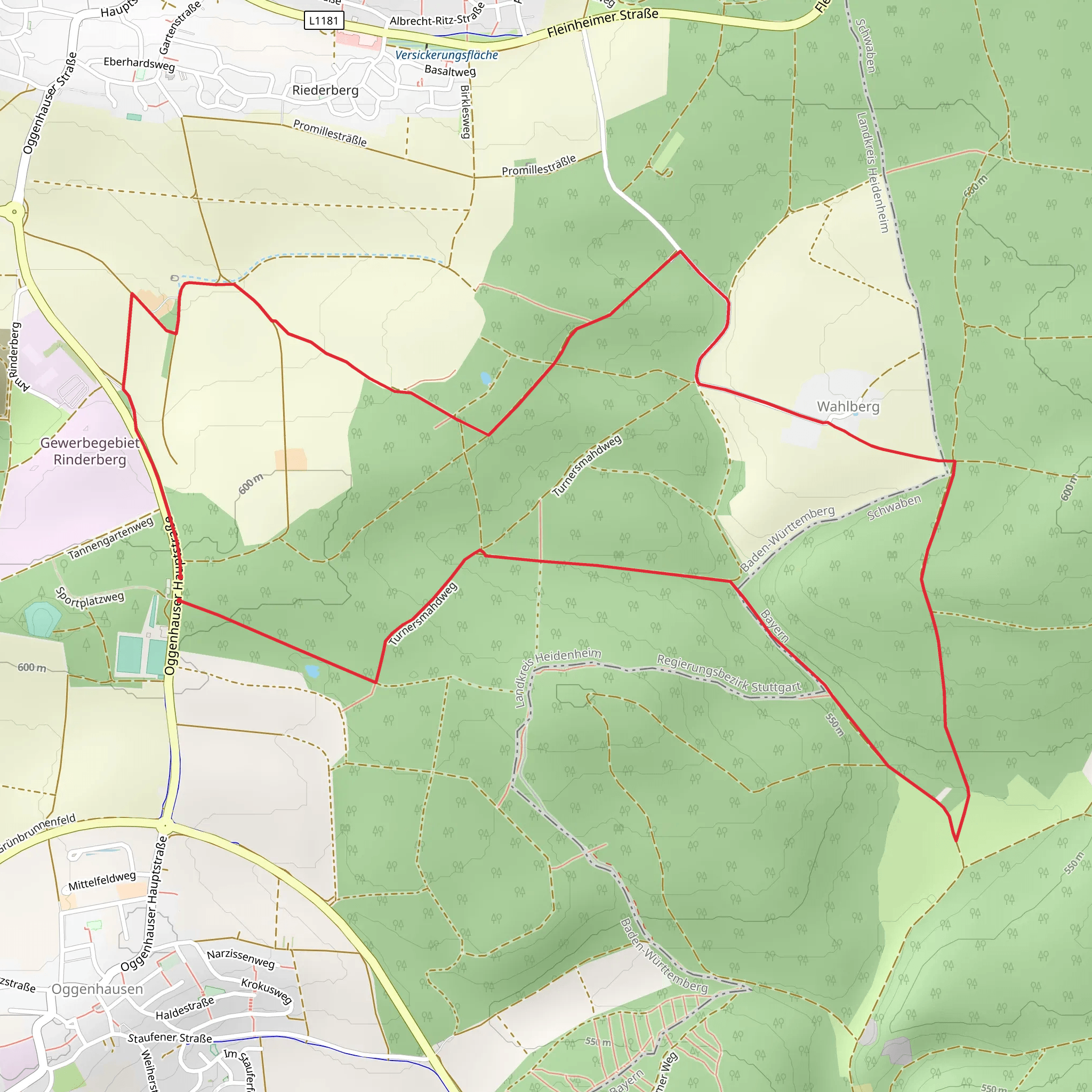 Nattheimer Jubilaeumsweg Gruen mobile static map