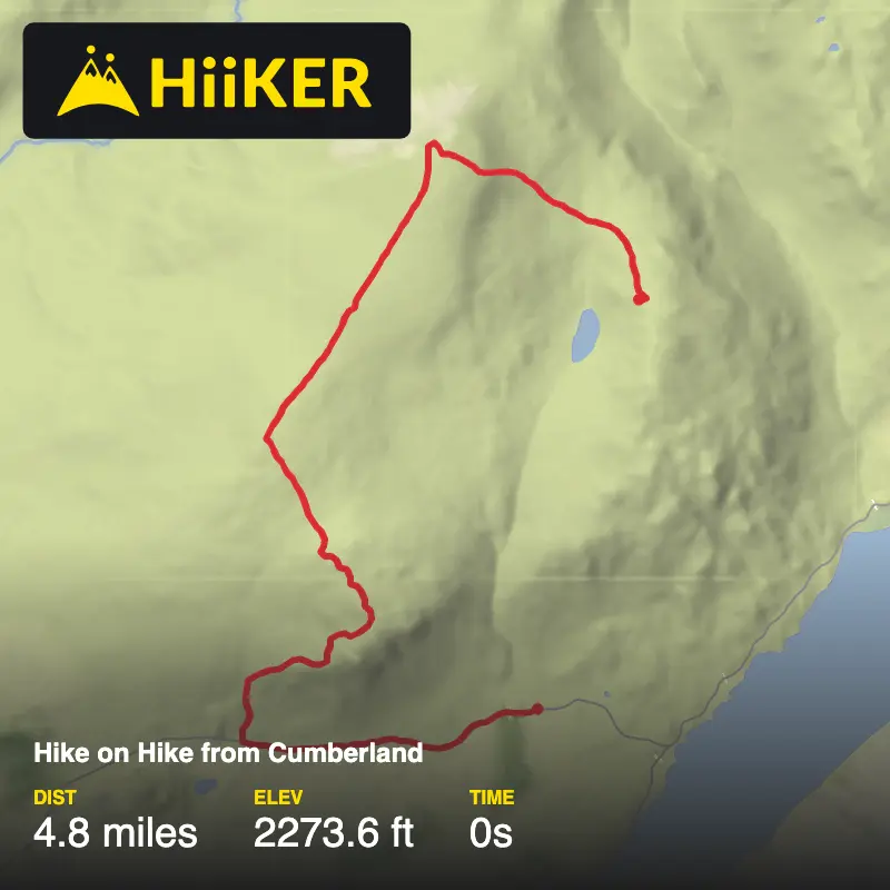 A map preview of the recording Hike on Hike from Cumberland.