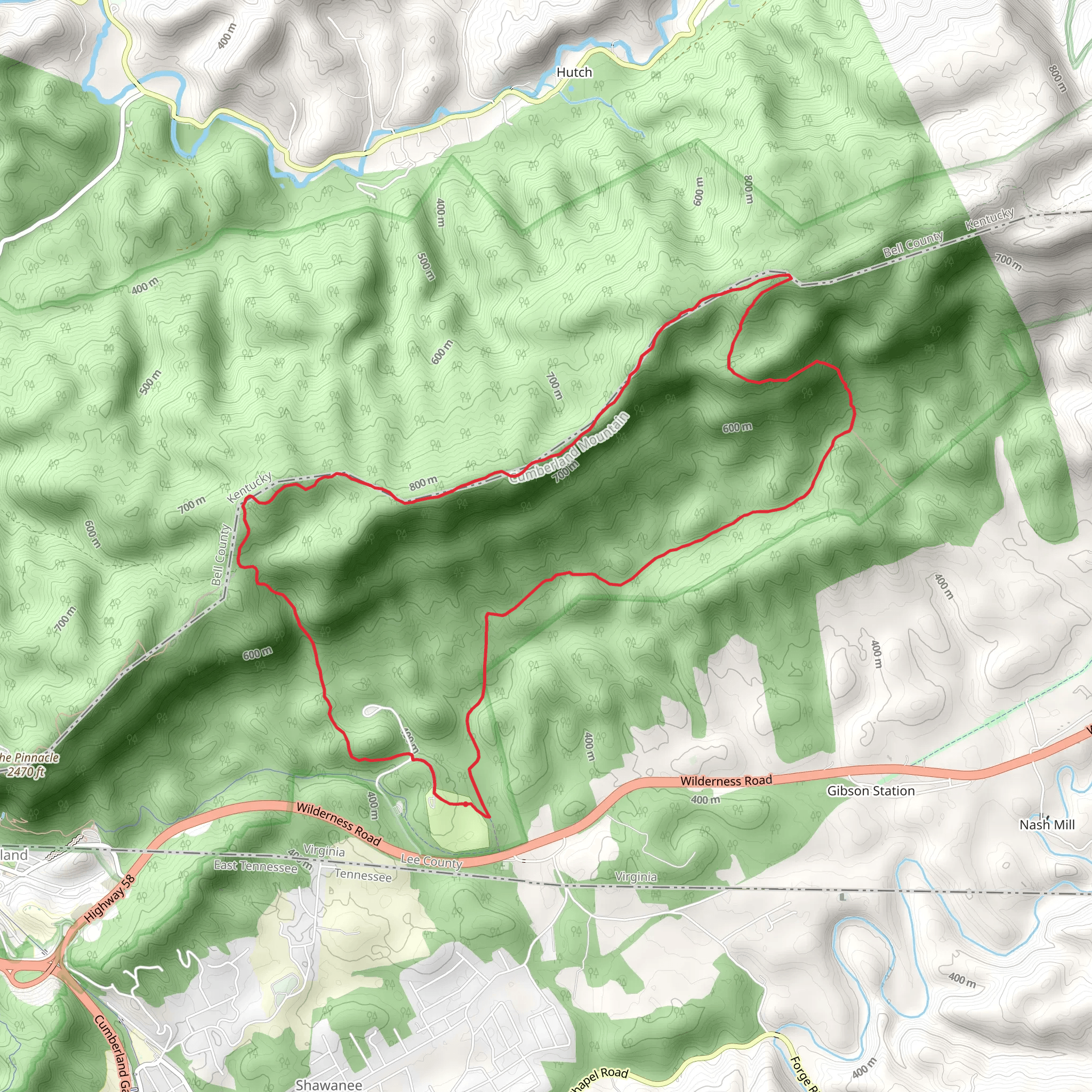 Gibsons Gap Loop mobile static map