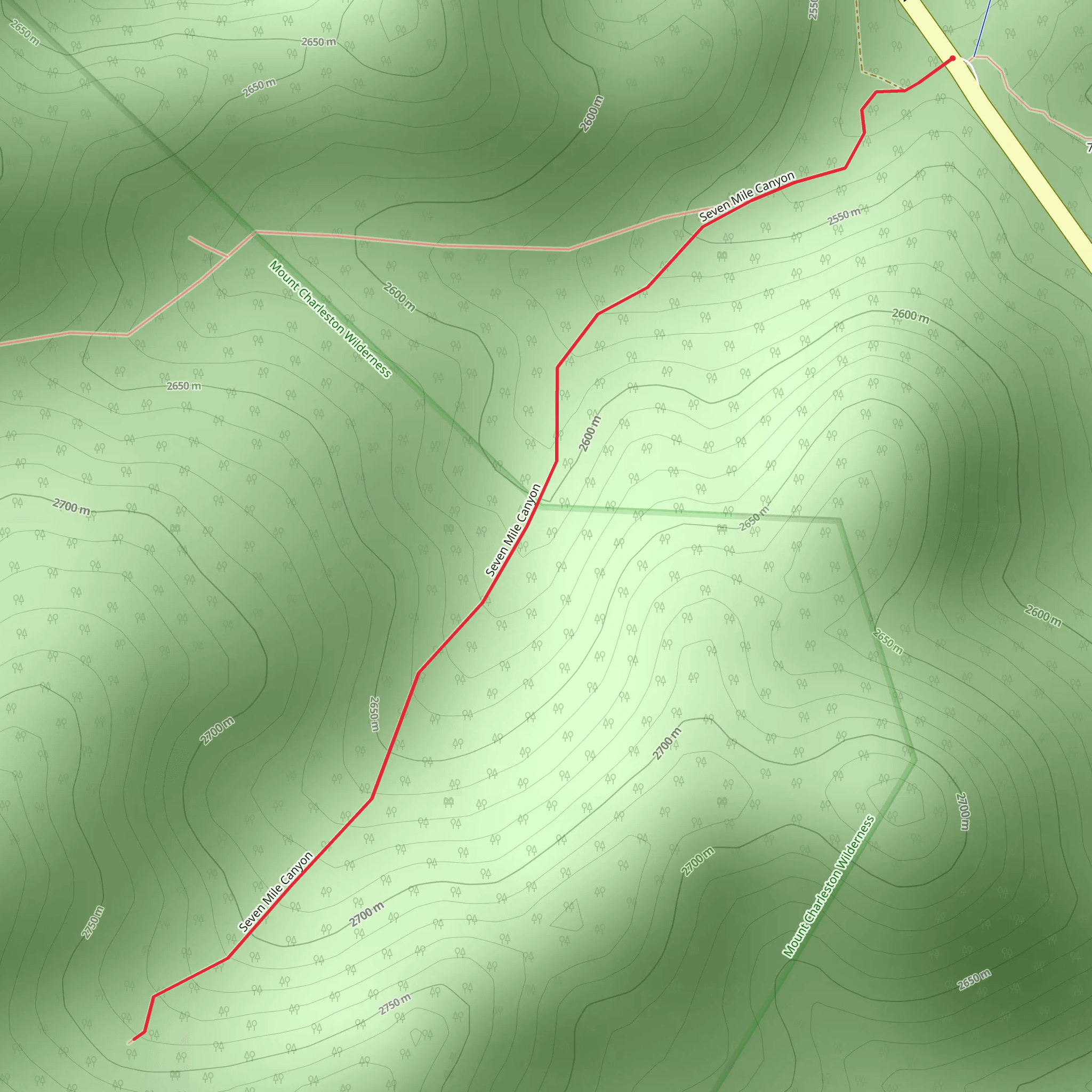 Seven Mile Canyon mobile static map