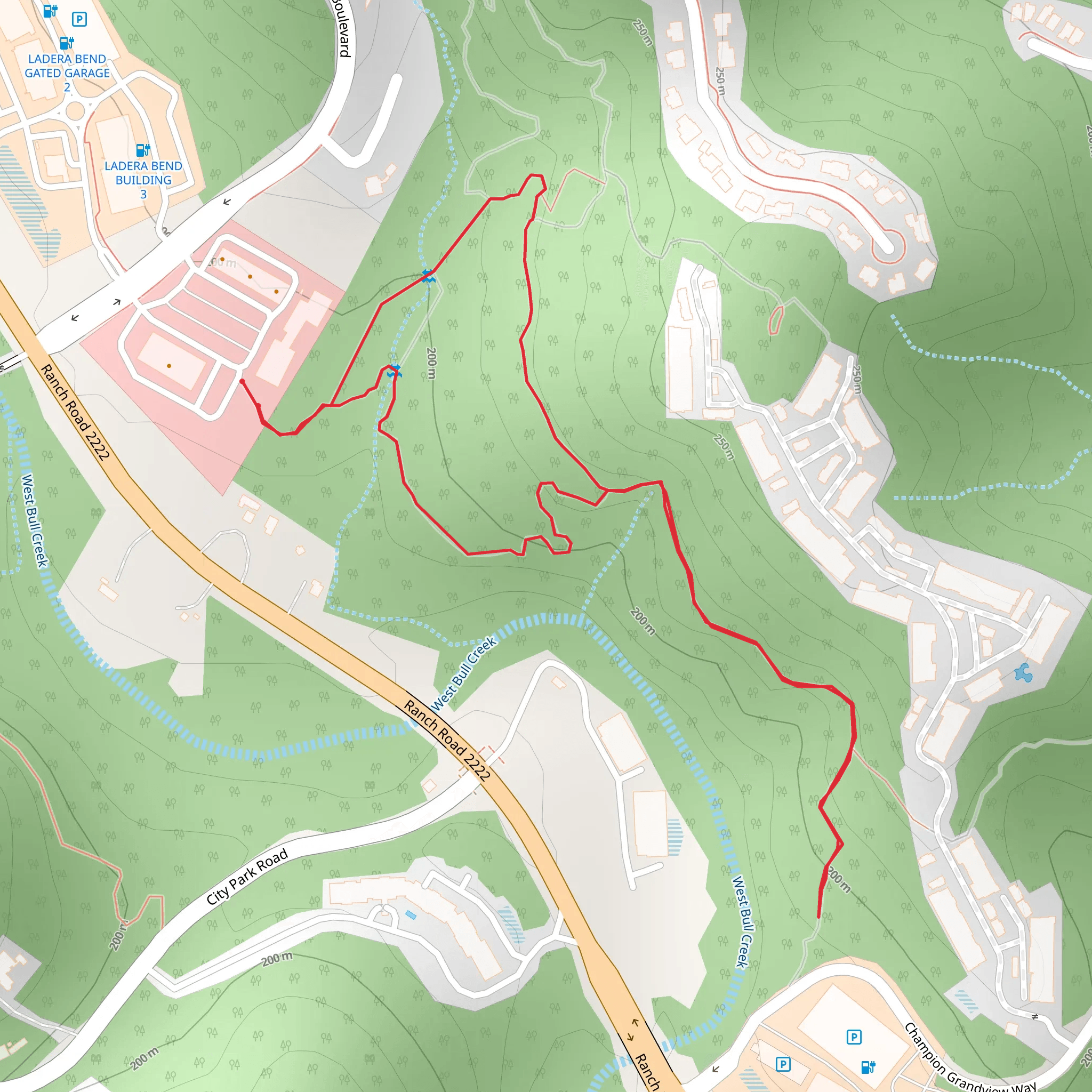 West Bull Creek Loop Walk mobile static map