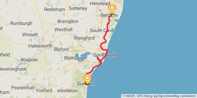 Suffolk Coast Walk stage 2 Map