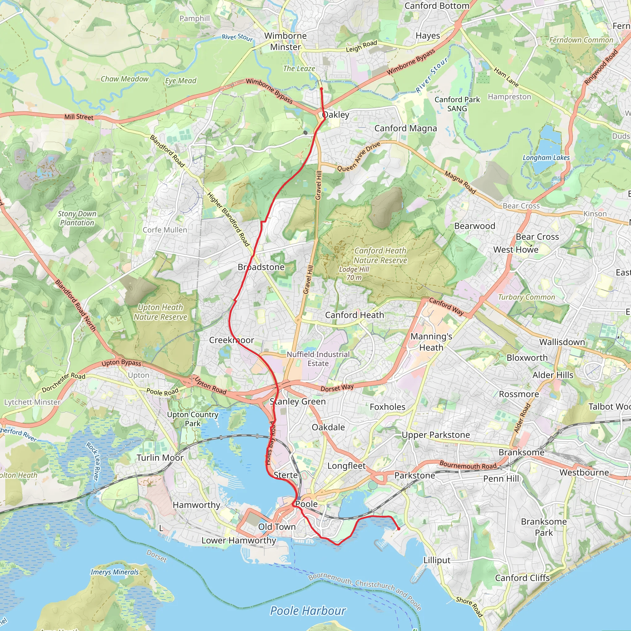 Baiter Park, Whitecliff Park and Parkstone Bay Walk mobile static map