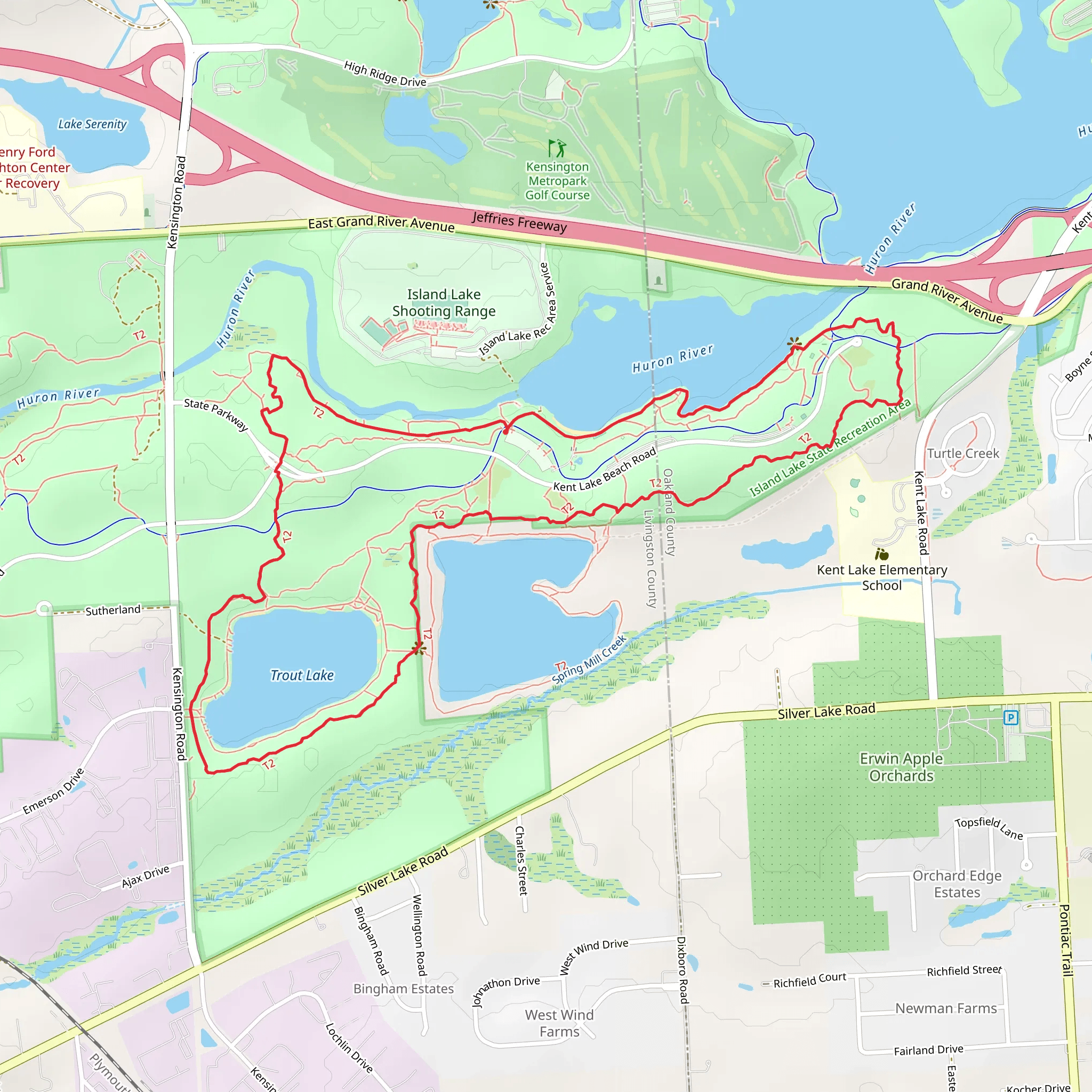 Trout Lake - Hickory Ridge Loop Trail mobile static map