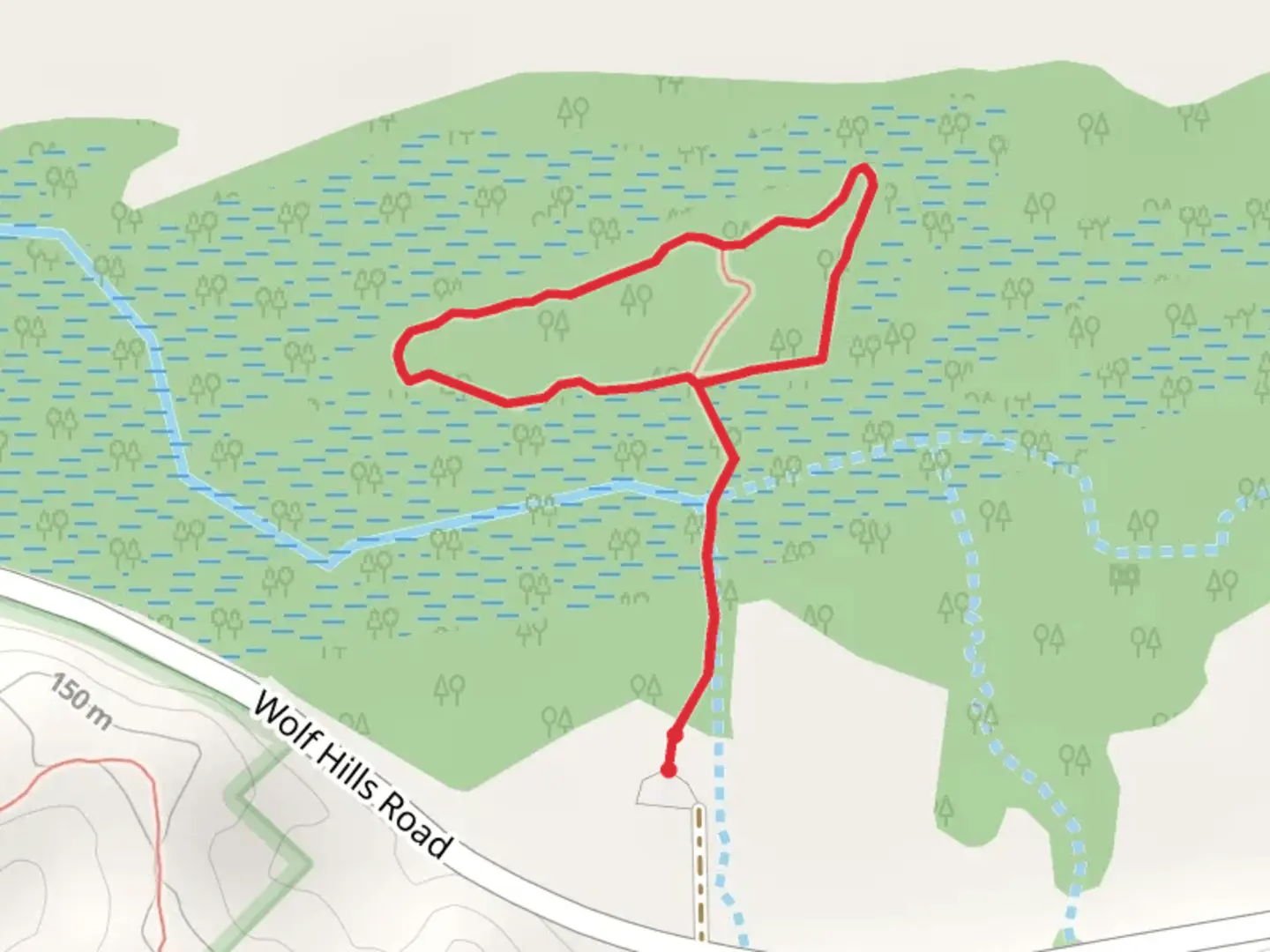 An image depicting the trail Audubon Wetlands Loop Trail and its surrounding area.