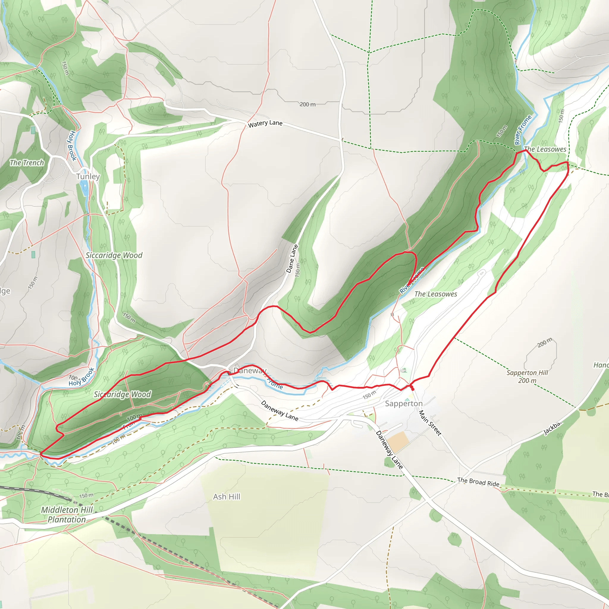 Sapperton and Daneway Loop mobile static map