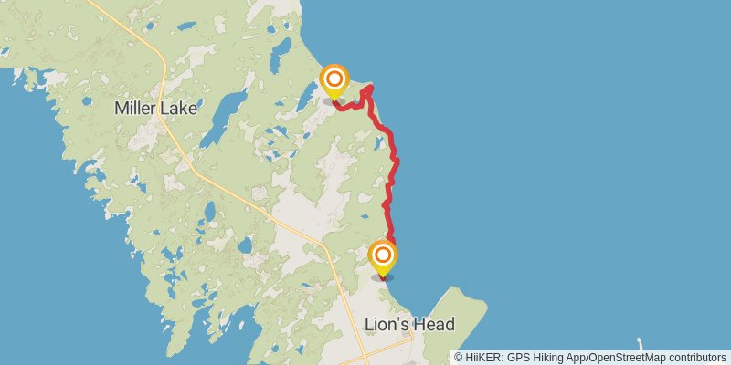 The Bruce Trail stage 44 Map