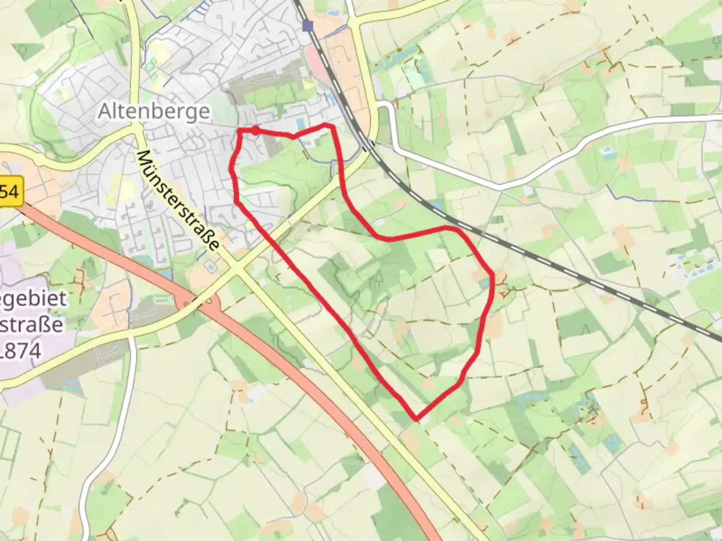 An image depicting the trail Kruesellinde Loop and its surrounding area.