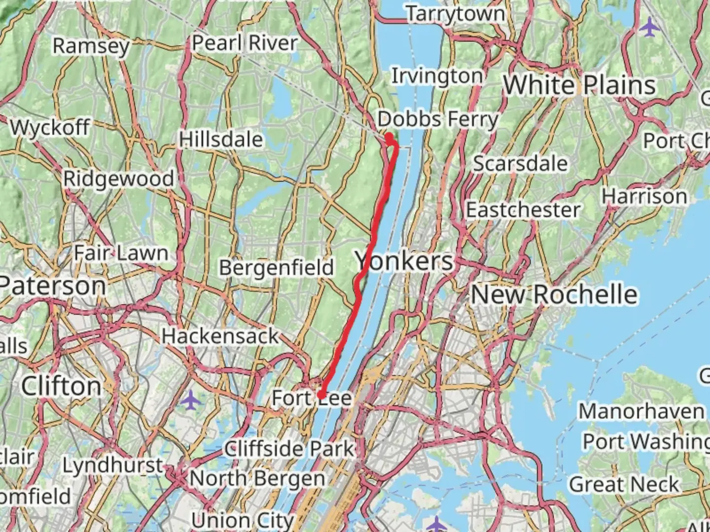 An image depicting the trail Long Path - Bergen County and its surrounding area.