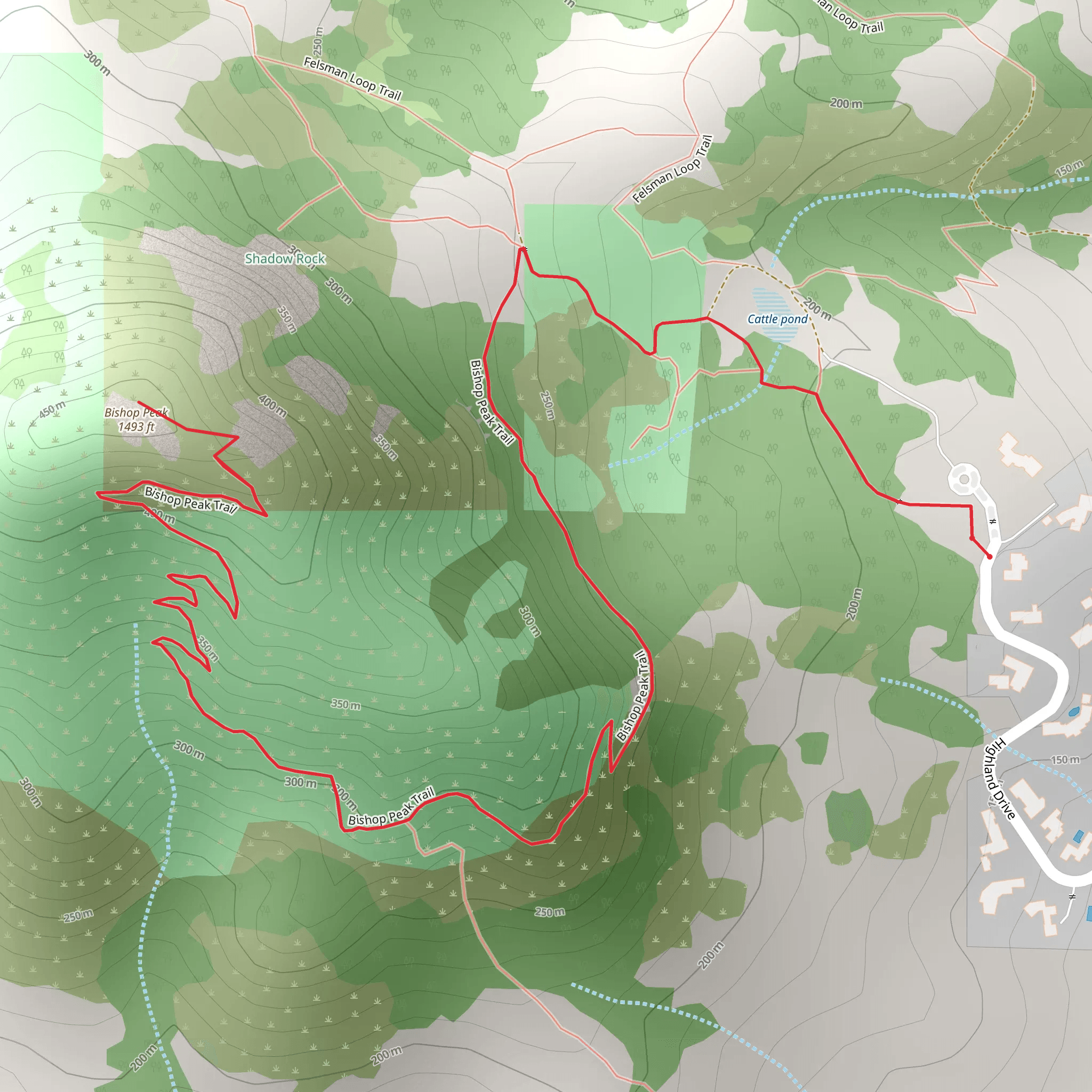 Bishop Peak Trail mobile static map