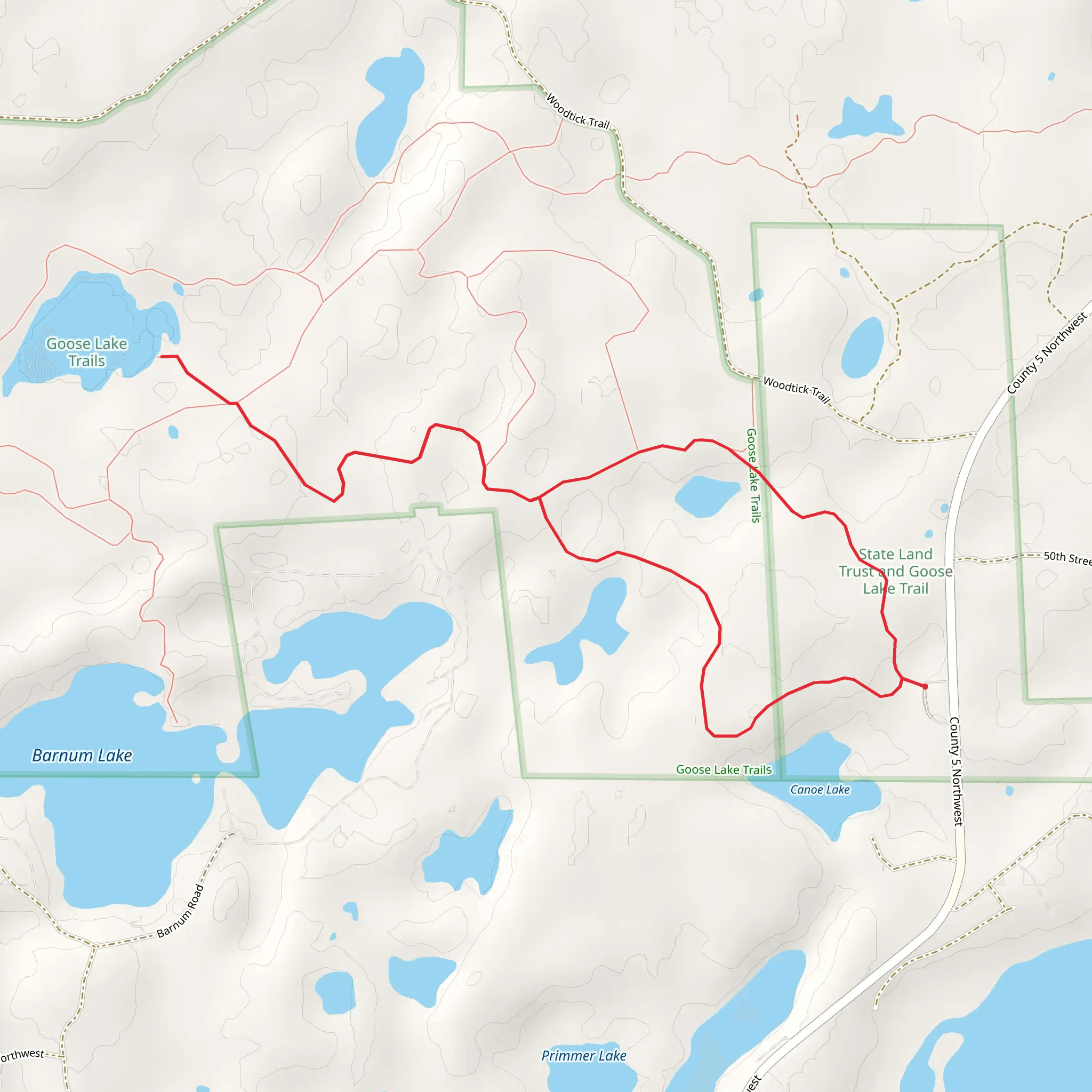 Goose Lake from County 5 Northwest mobile static map