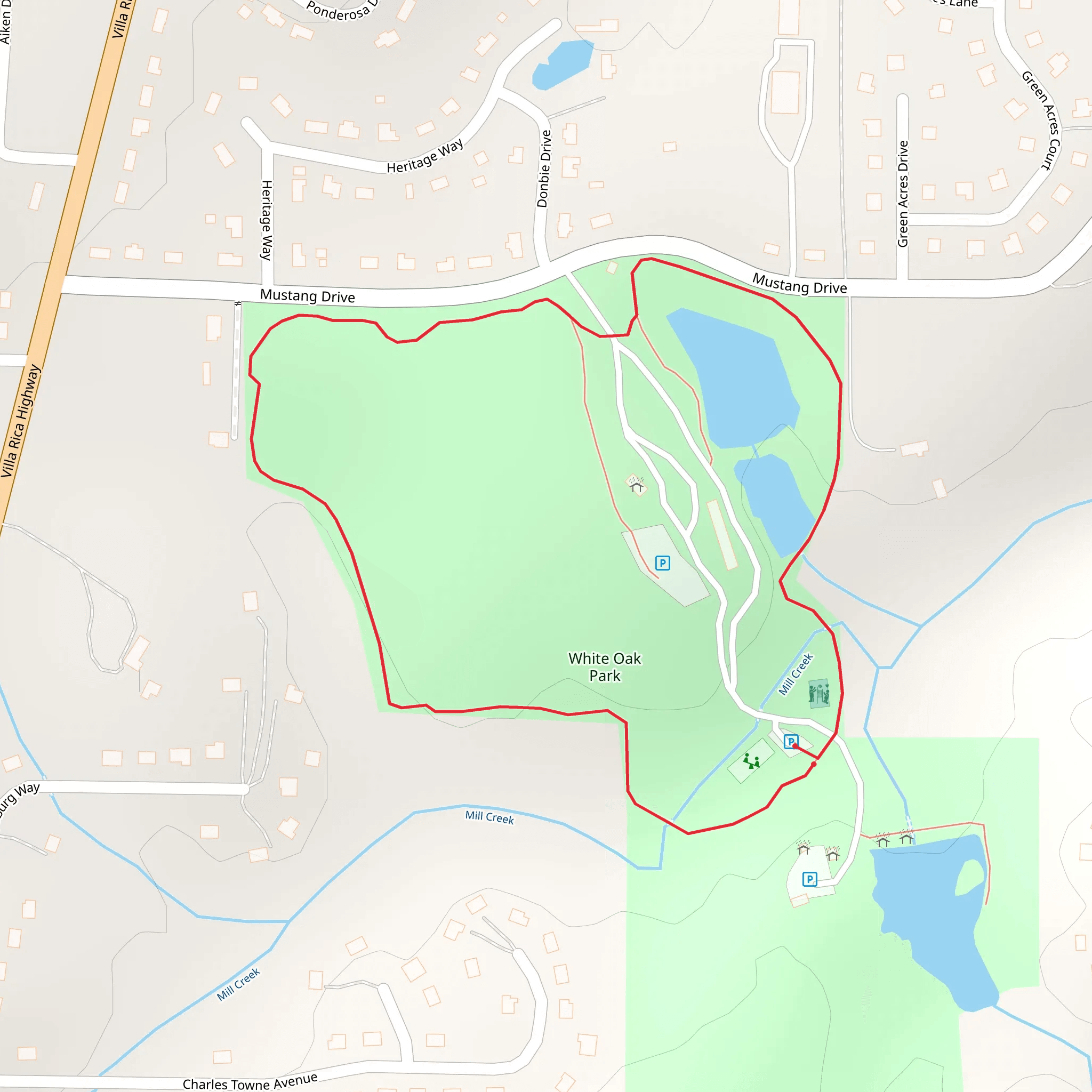 White Oak Park Loop mobile static map