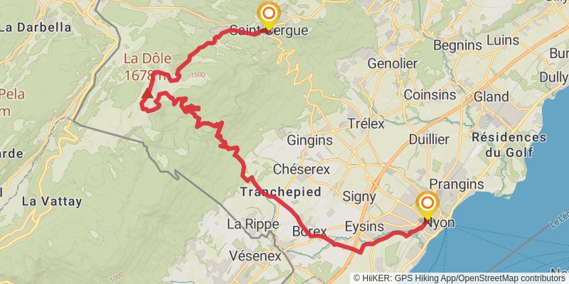 Jura Crest Trail stage 18 Map
