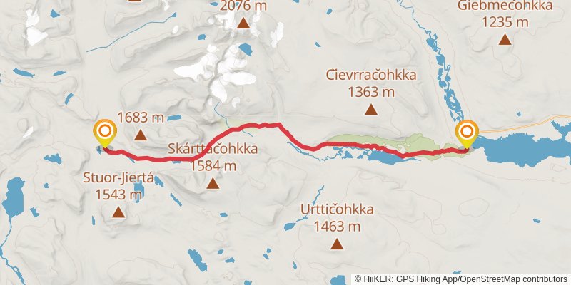 Kungsleden North spur 1 Map