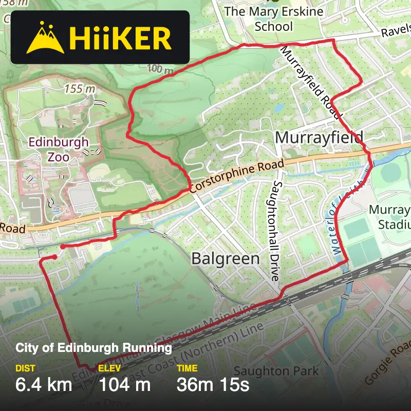 A map preview of the recording City of Edinburgh Running.