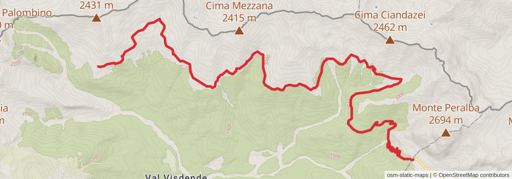 Sentiero Italia - Alps Section stage 30 Map