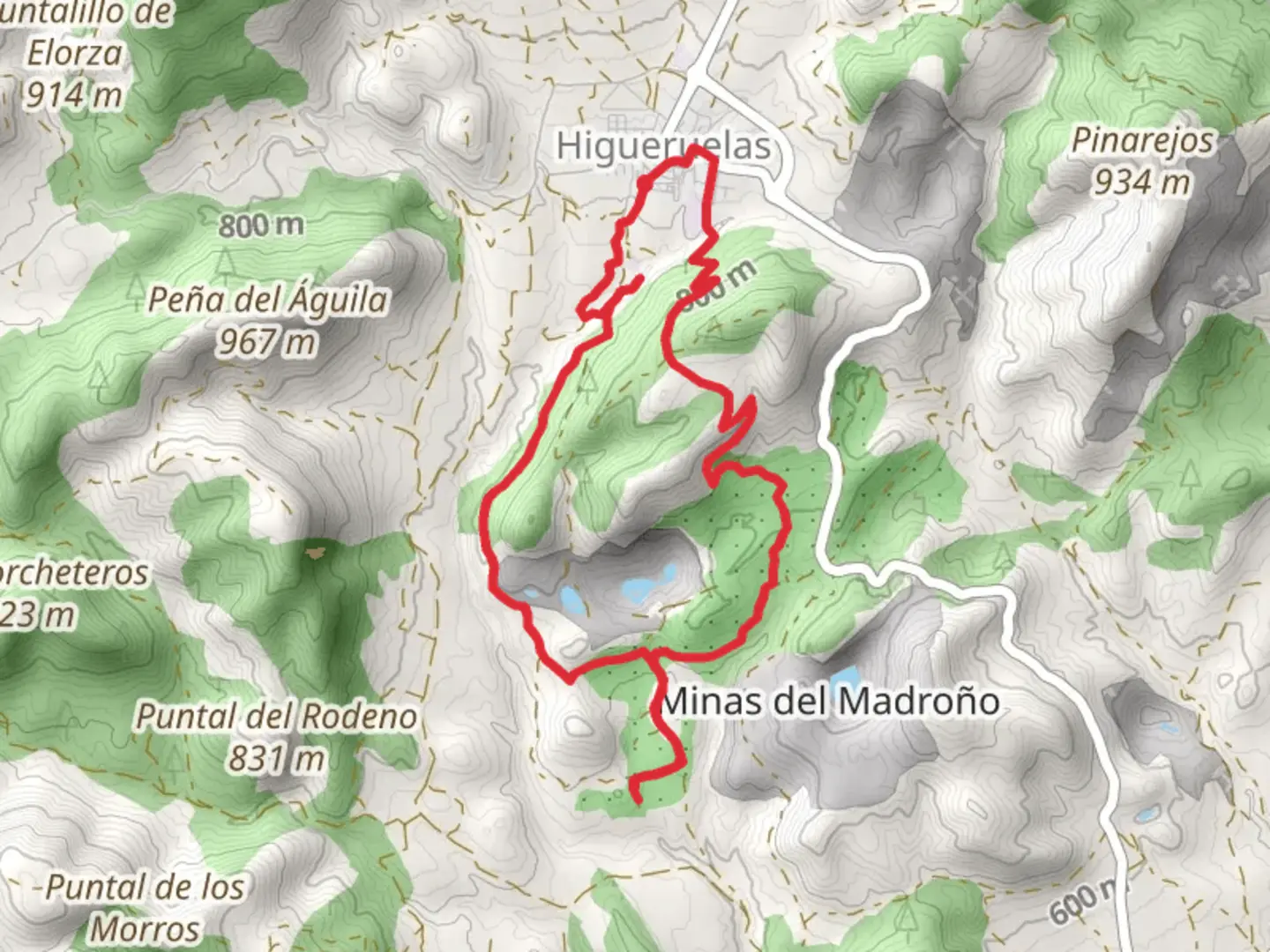 An image depicting the trail Horcajo Beam Trail PR CV 367 and its surrounding area.