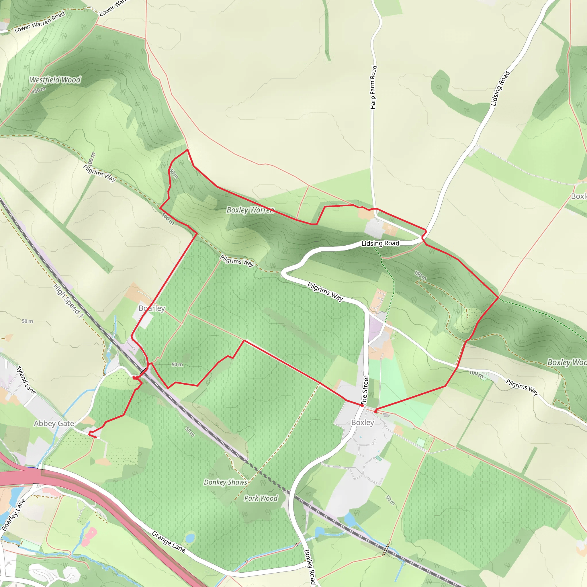 Boarley and Boxley Warren mobile static map