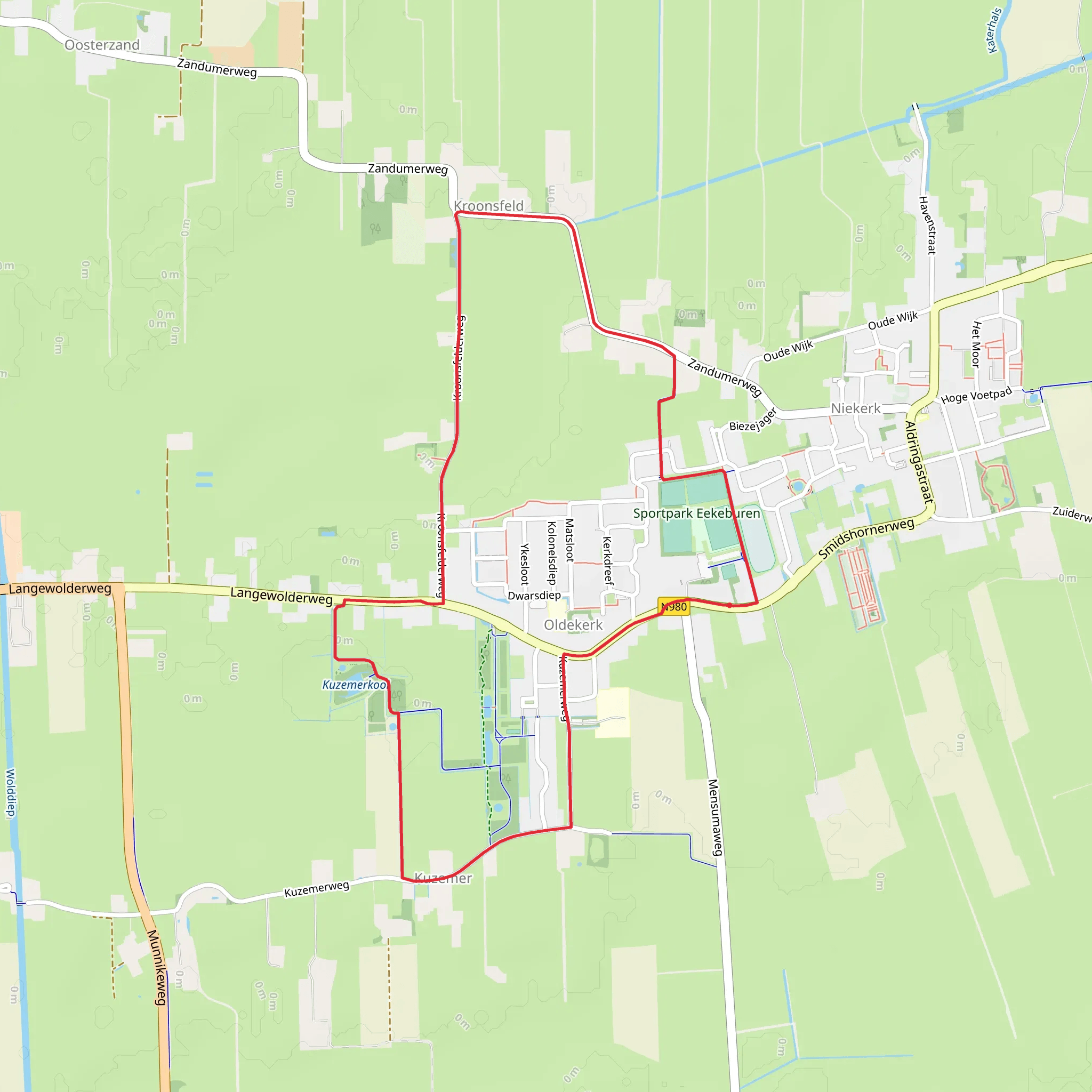Oldekerk Loop via Kroonsfelder Weg mobile static map