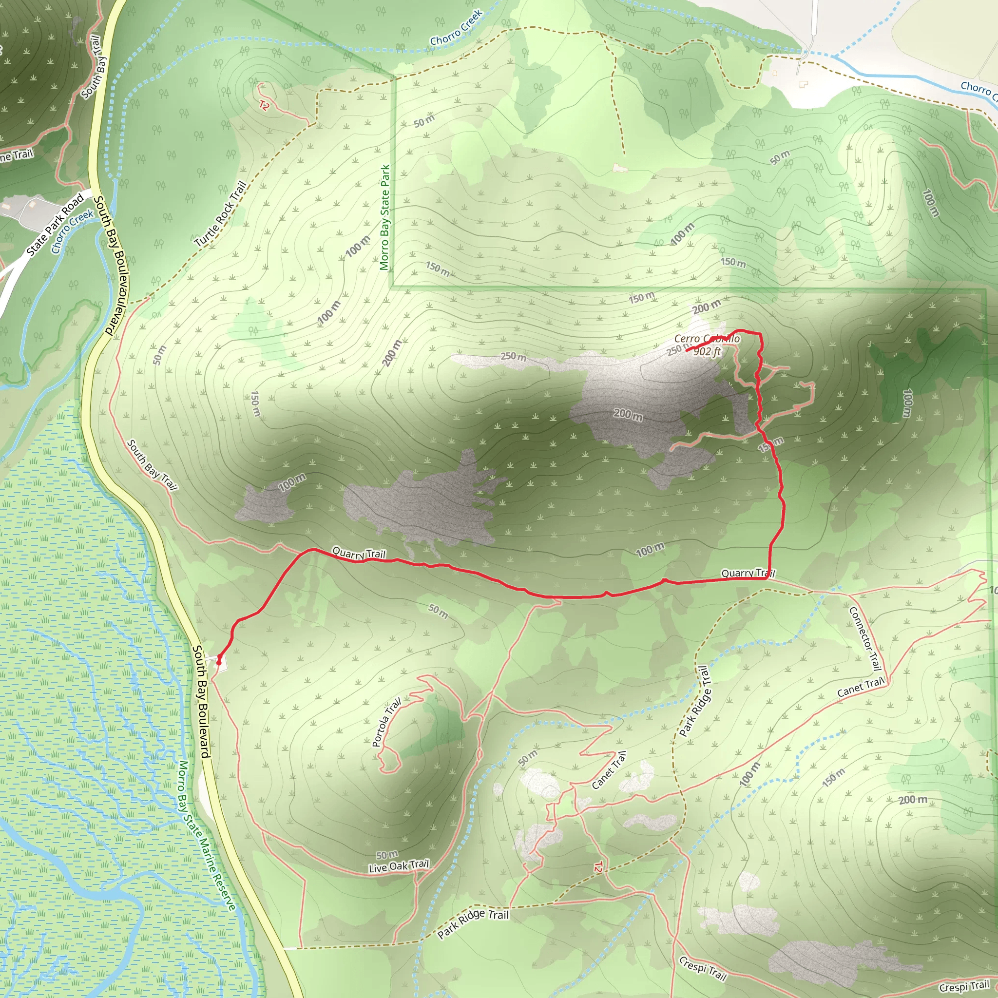 Cerro Cabrillo via Quarry Trail mobile static map