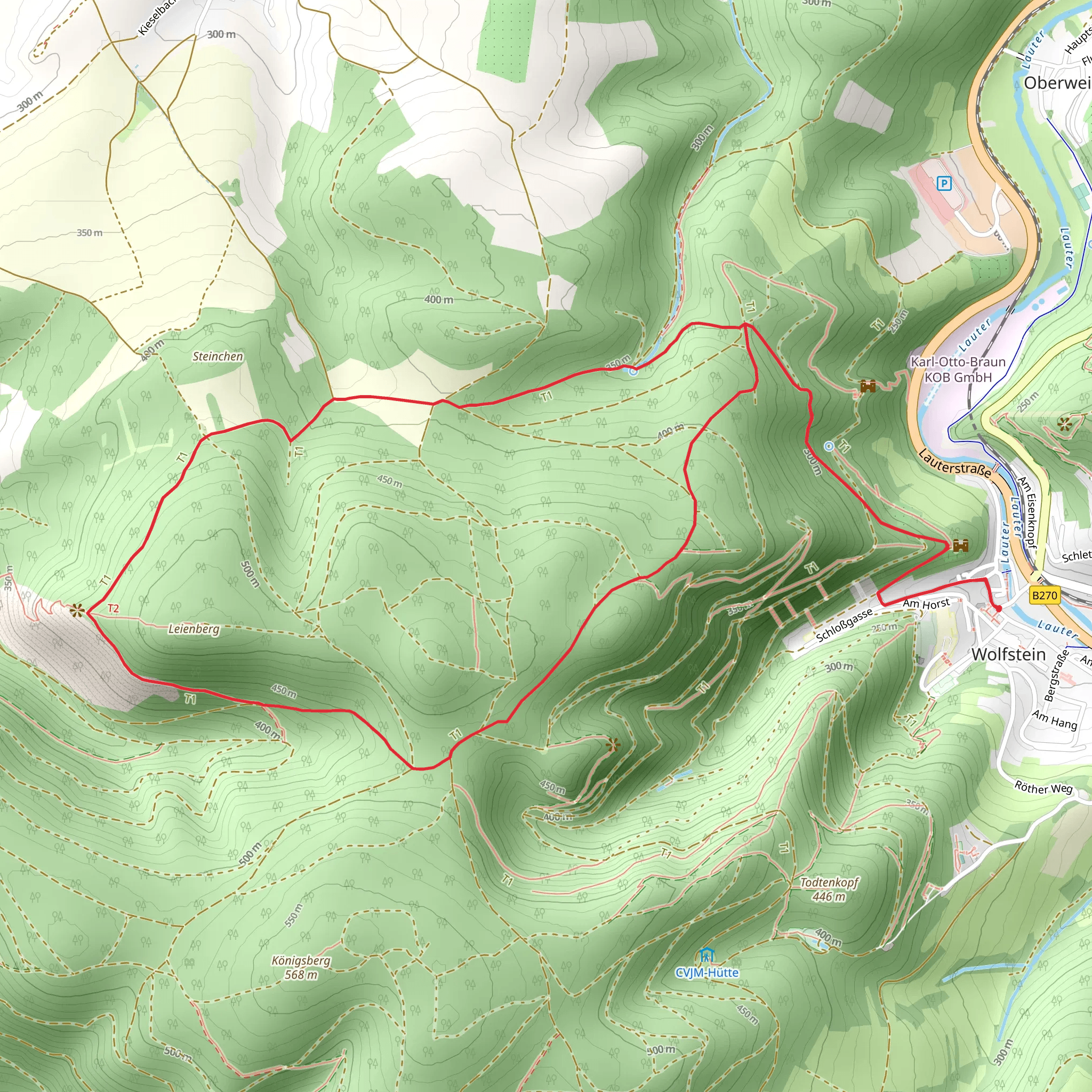 Leienbergweg mobile static map