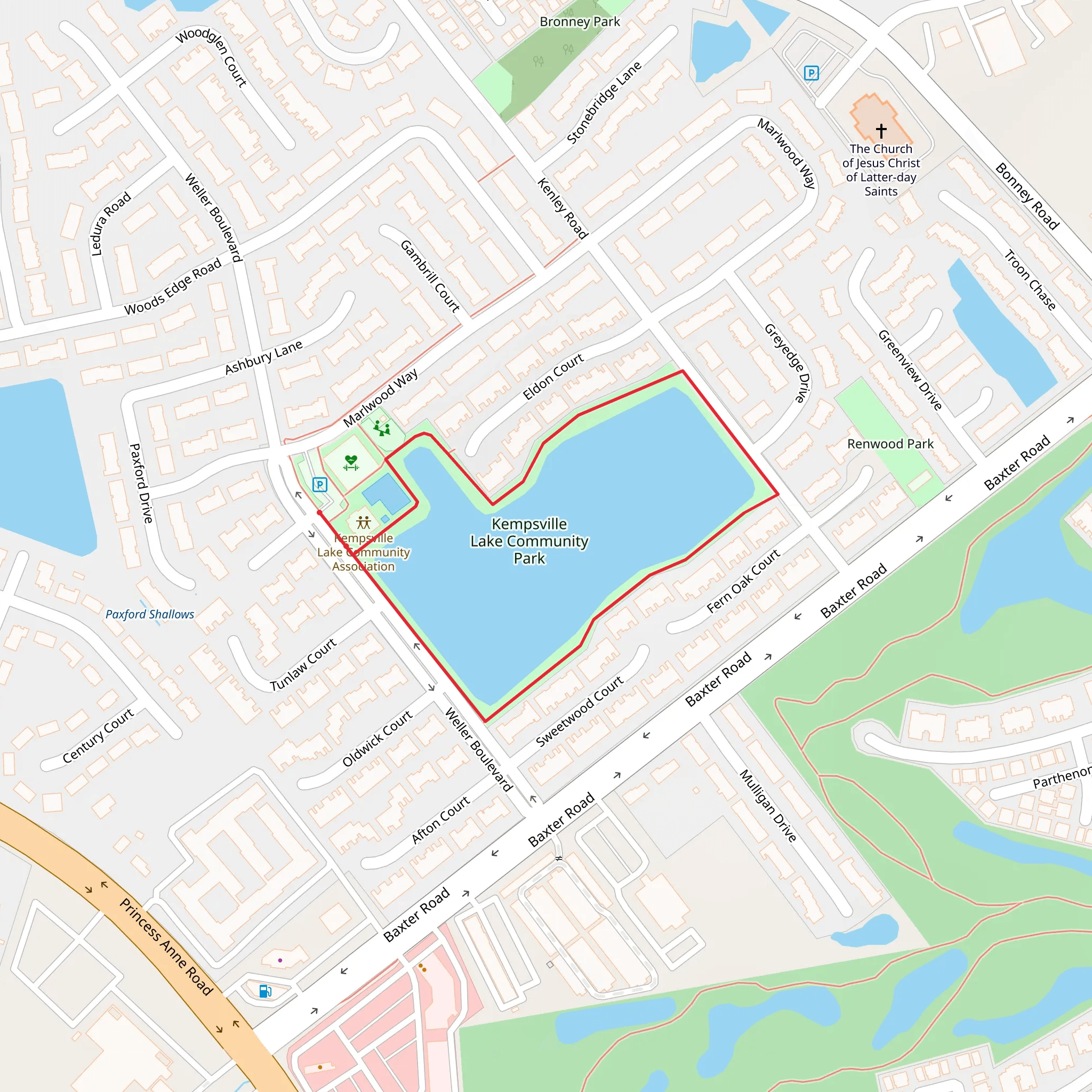 Kempsville Lake Community Park Loop mobile static map