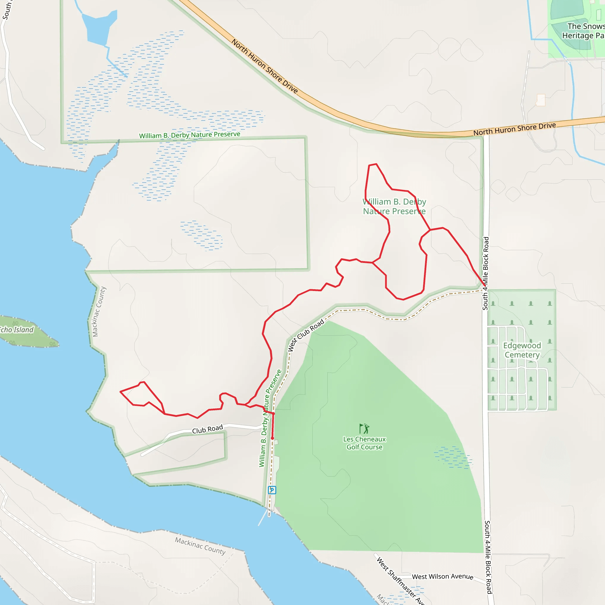 William B Derby Nature Preserve Loop mobile static map