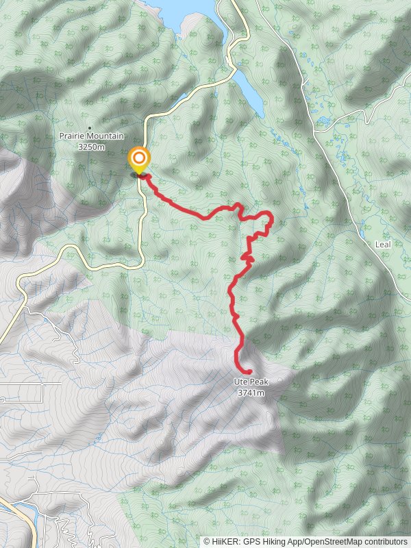 Ute Peak via Ute Pass Trail mobile static map